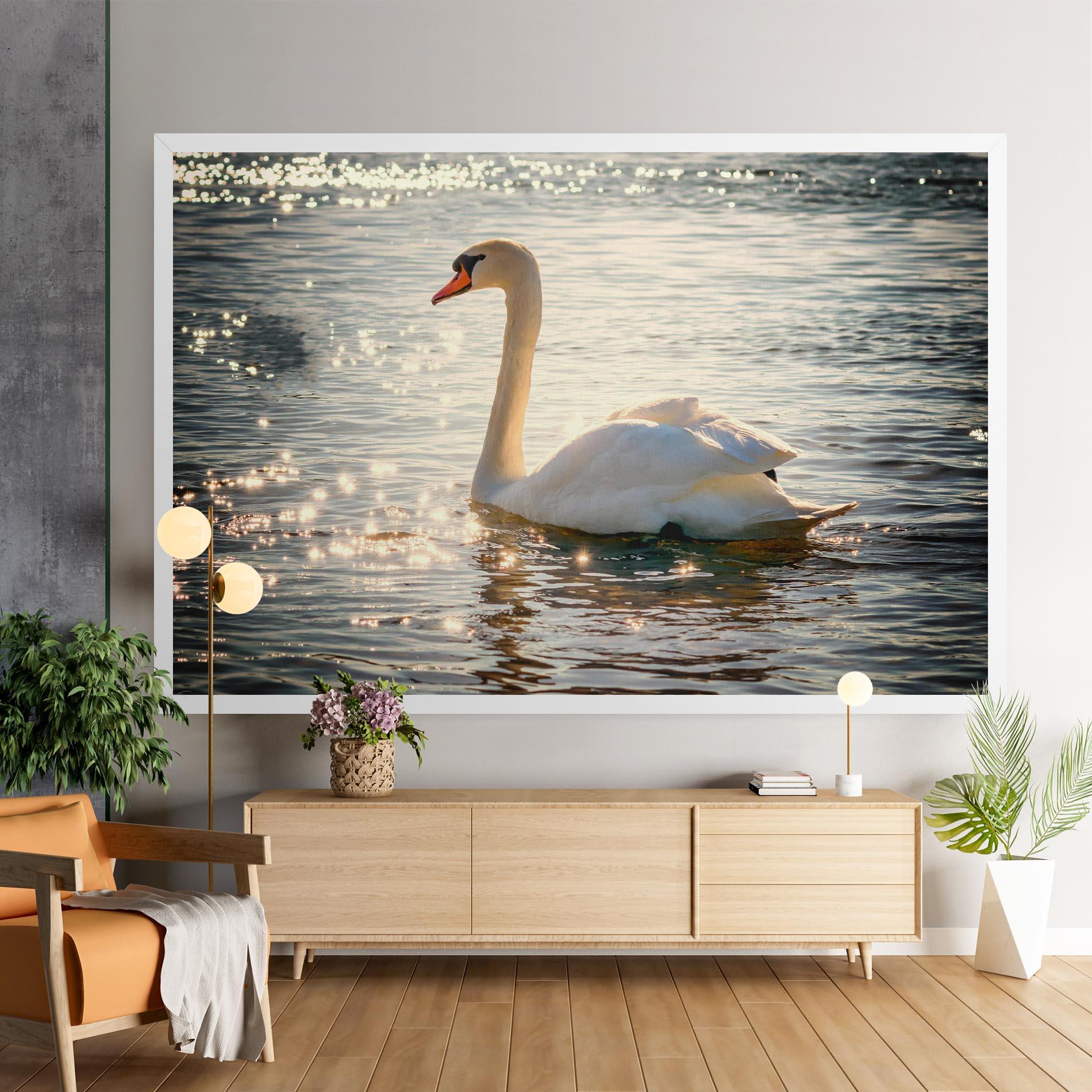Tablou Canvas Swan On Lake mockup 9