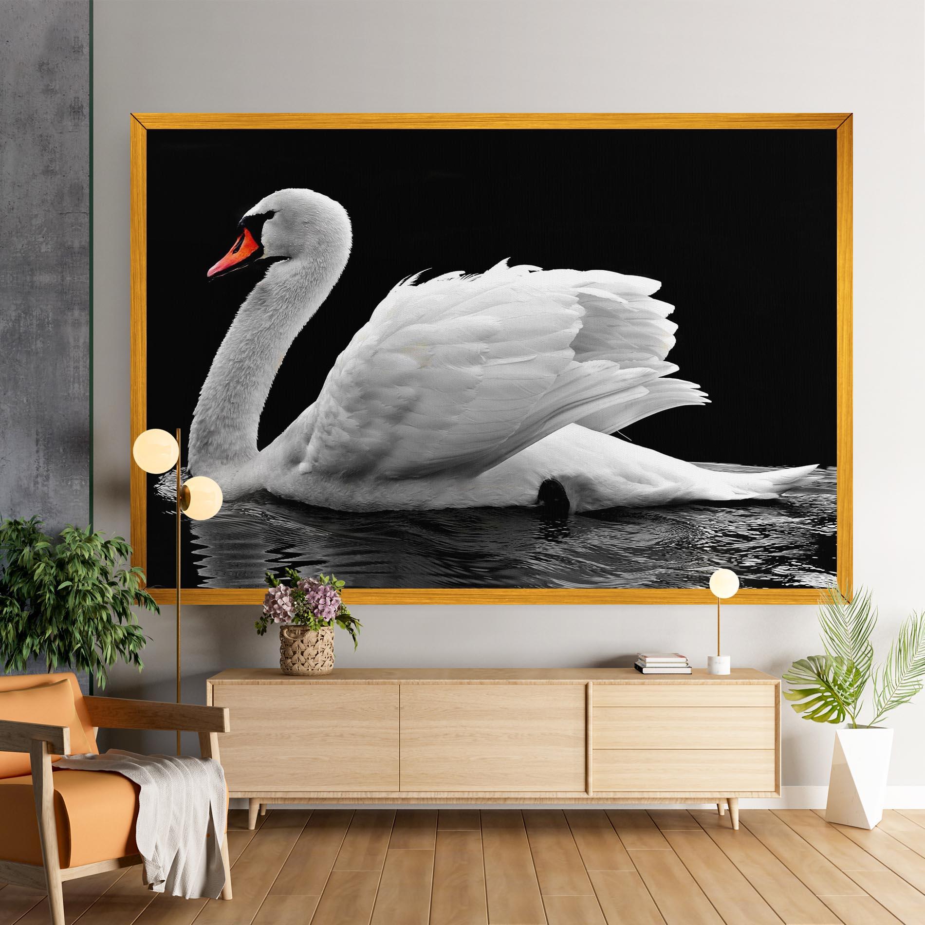 Tablou Canvas Black And White Swan mockup 9