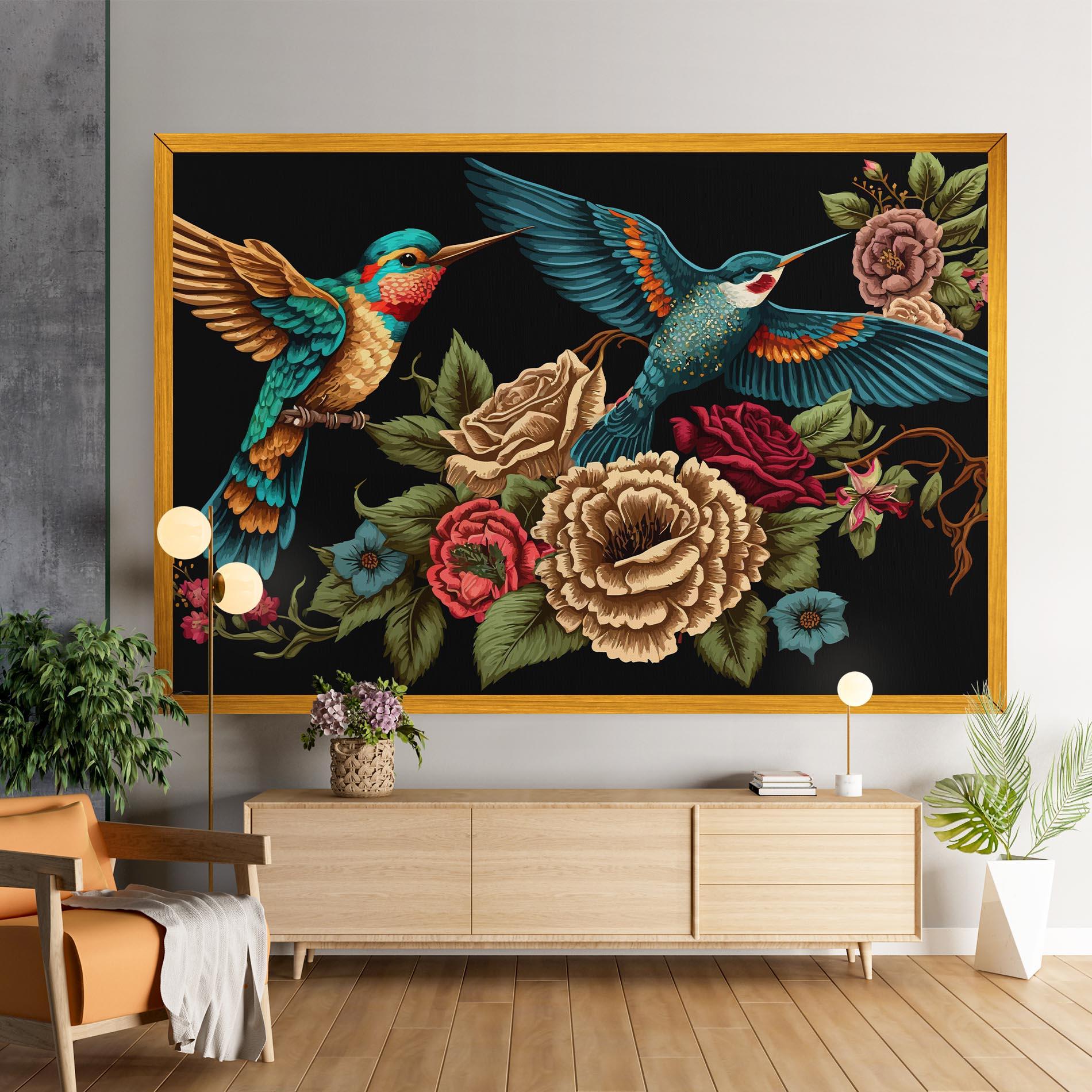 Tablou Canvas Blue Birds mockup 9
