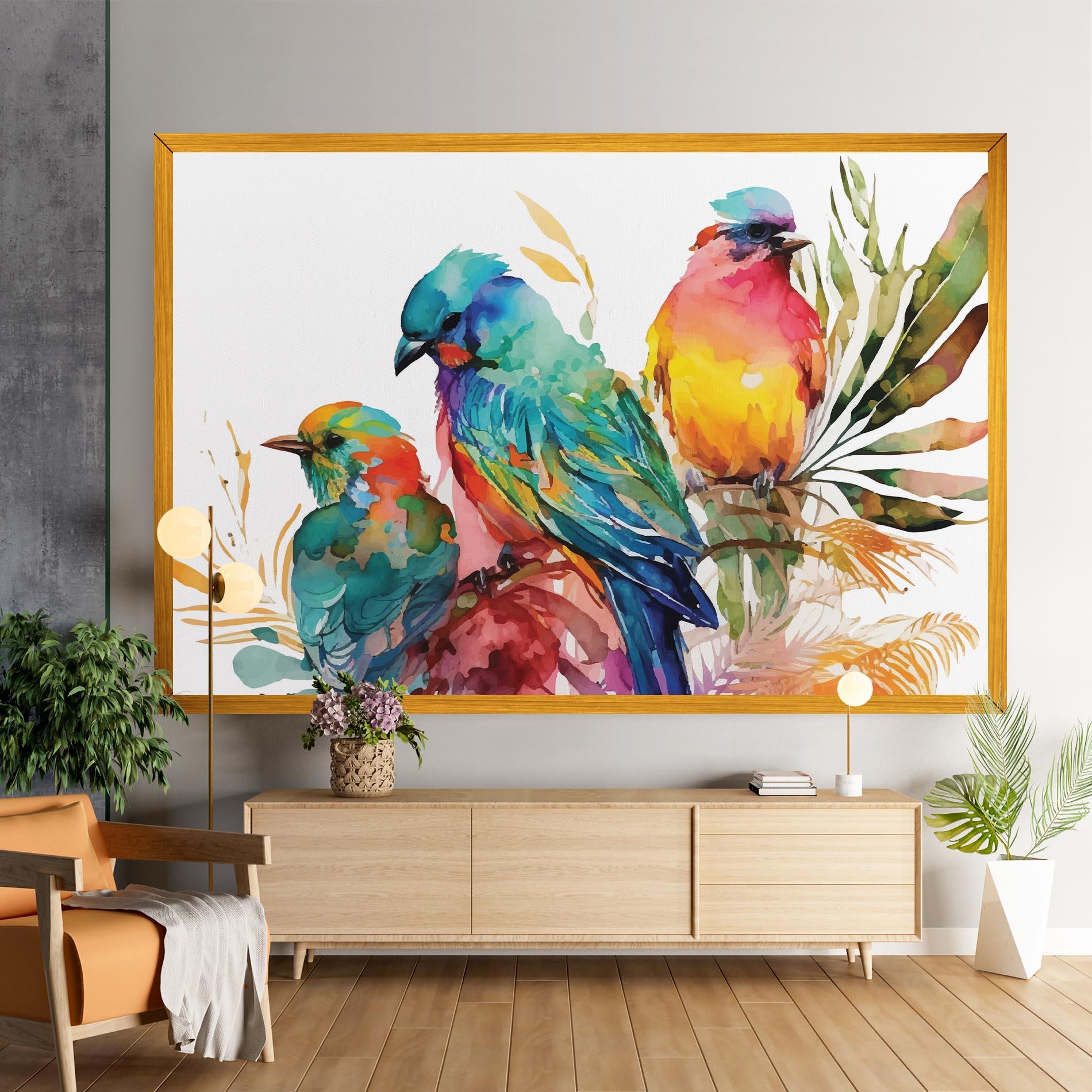 Tablou Canvas Colorful Birds mockup 9