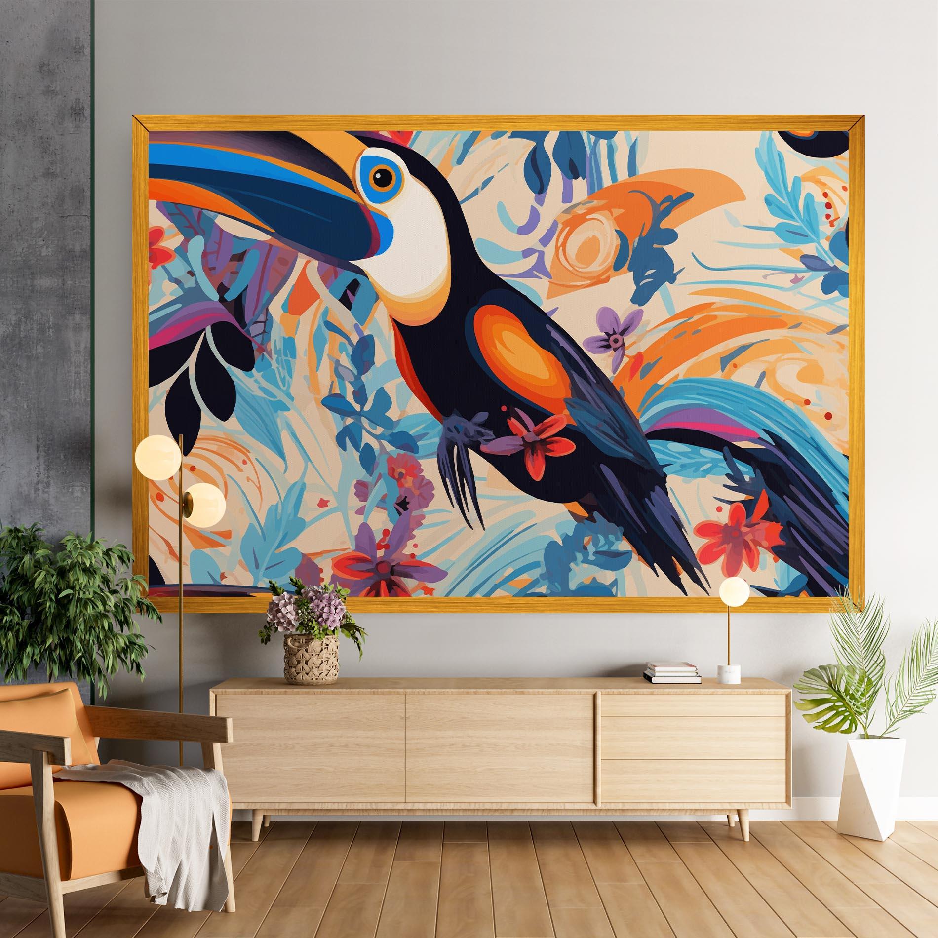 Tablou Canvas Colorful Toucan mockup 9