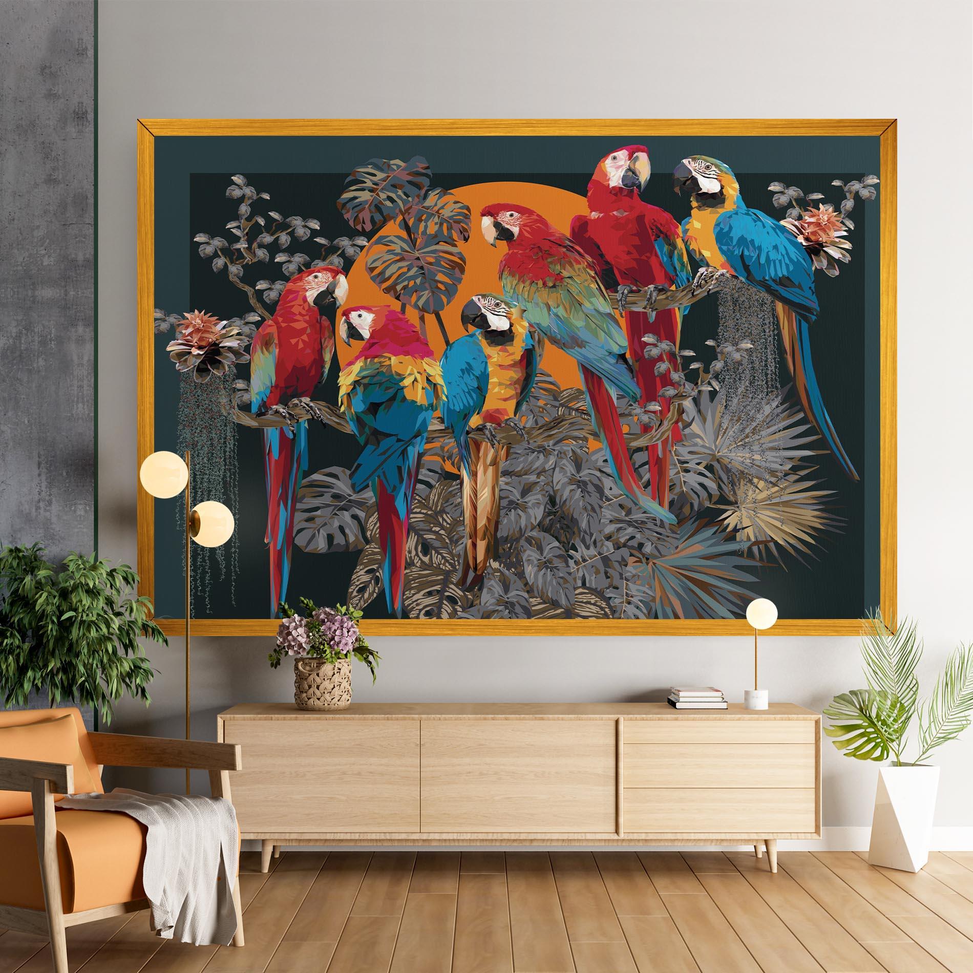 Tablou Canvas Family Parrot mockup 9