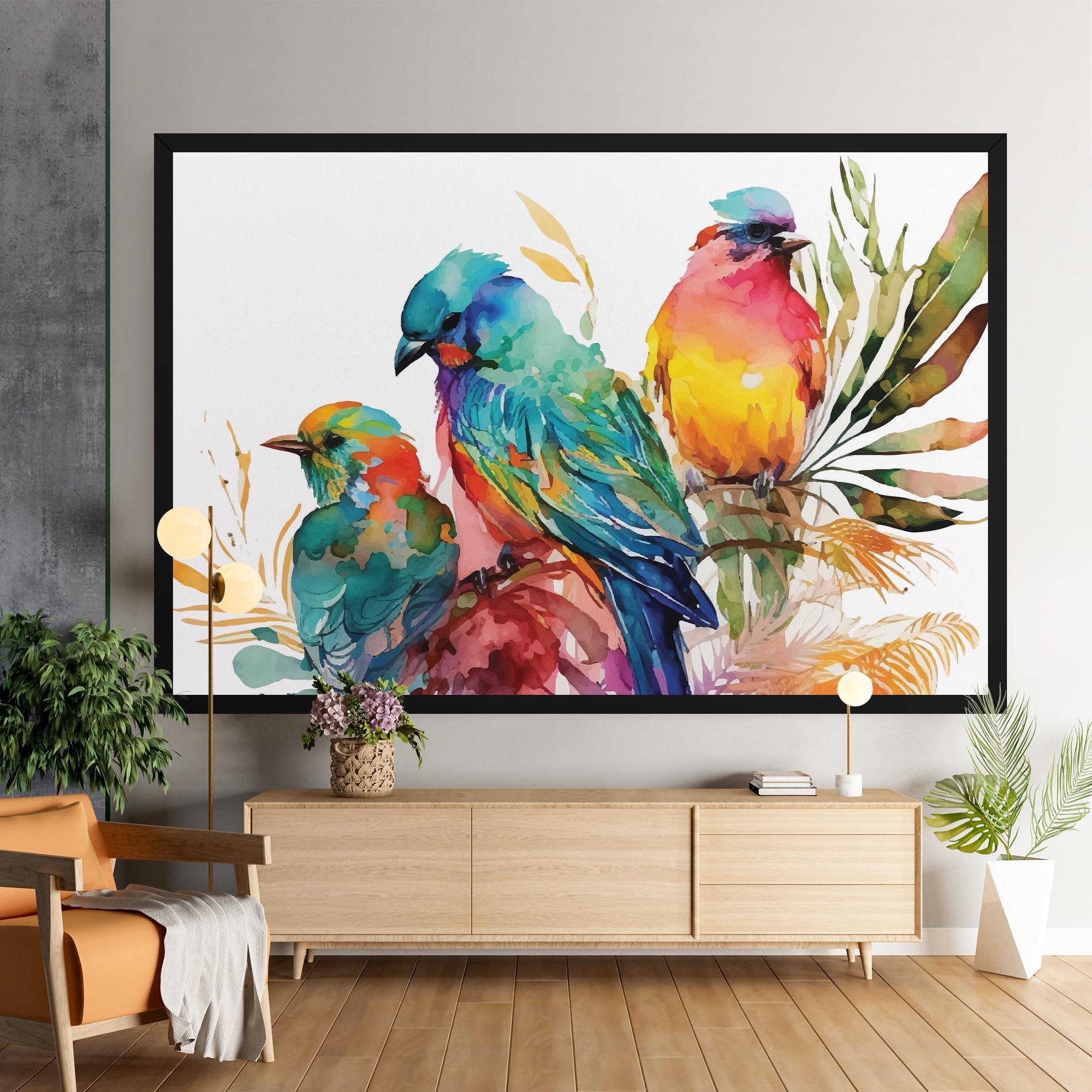 Tablou Canvas Colorful Birds mockup 9