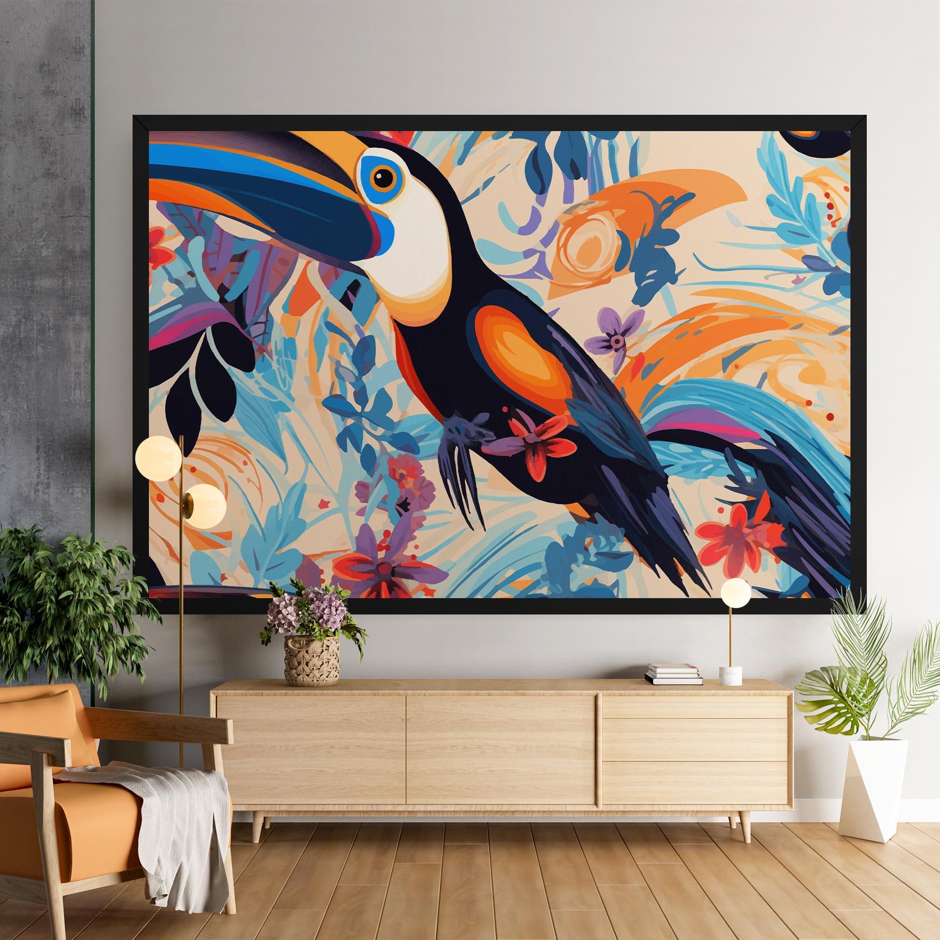 Tablou Canvas Colorful Toucan mockup 9
