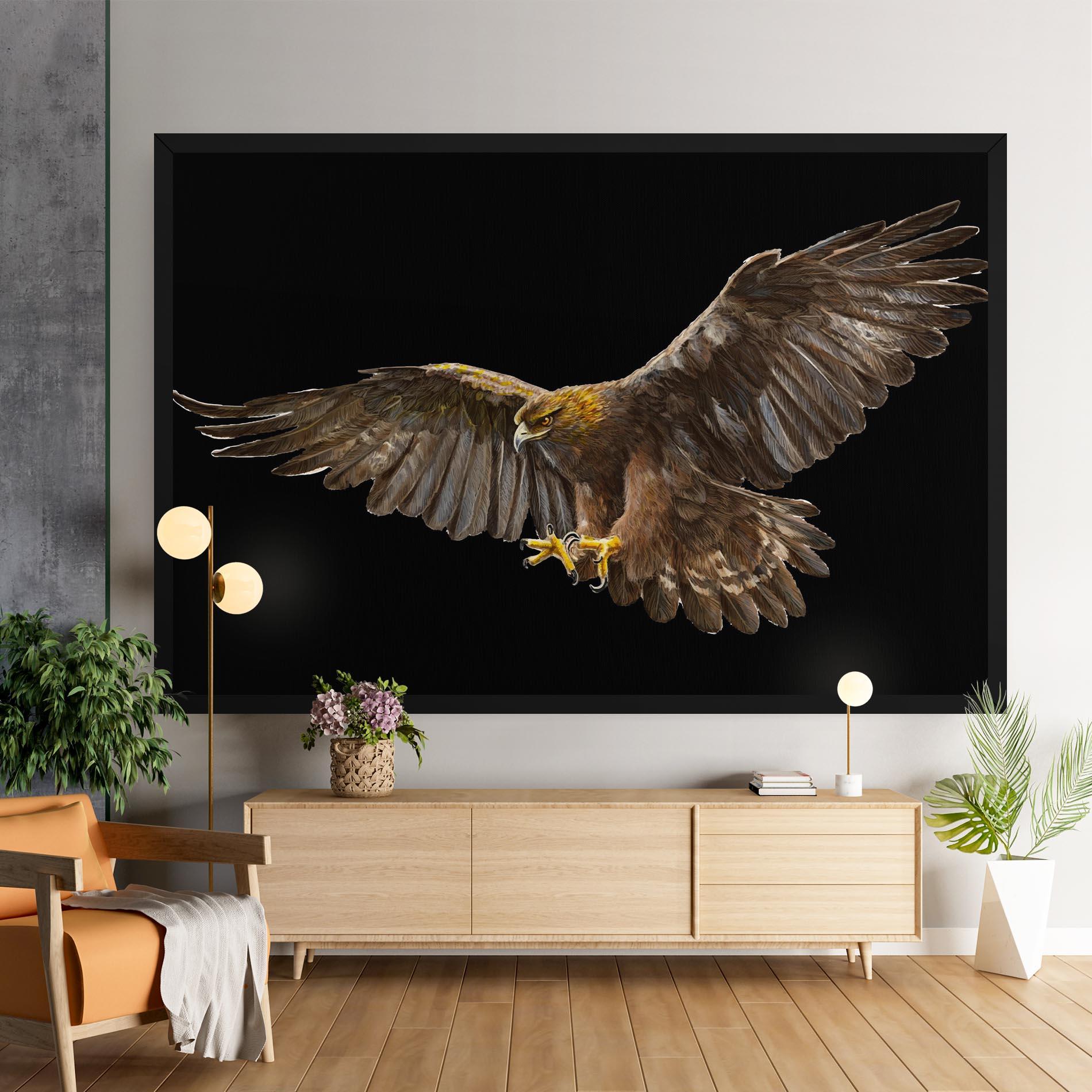 Tablou Canvas Eagle On Black mockup 9