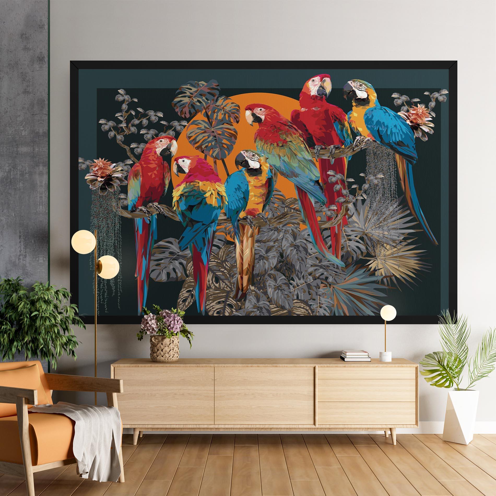 Tablou Canvas Family Parrot mockup 9