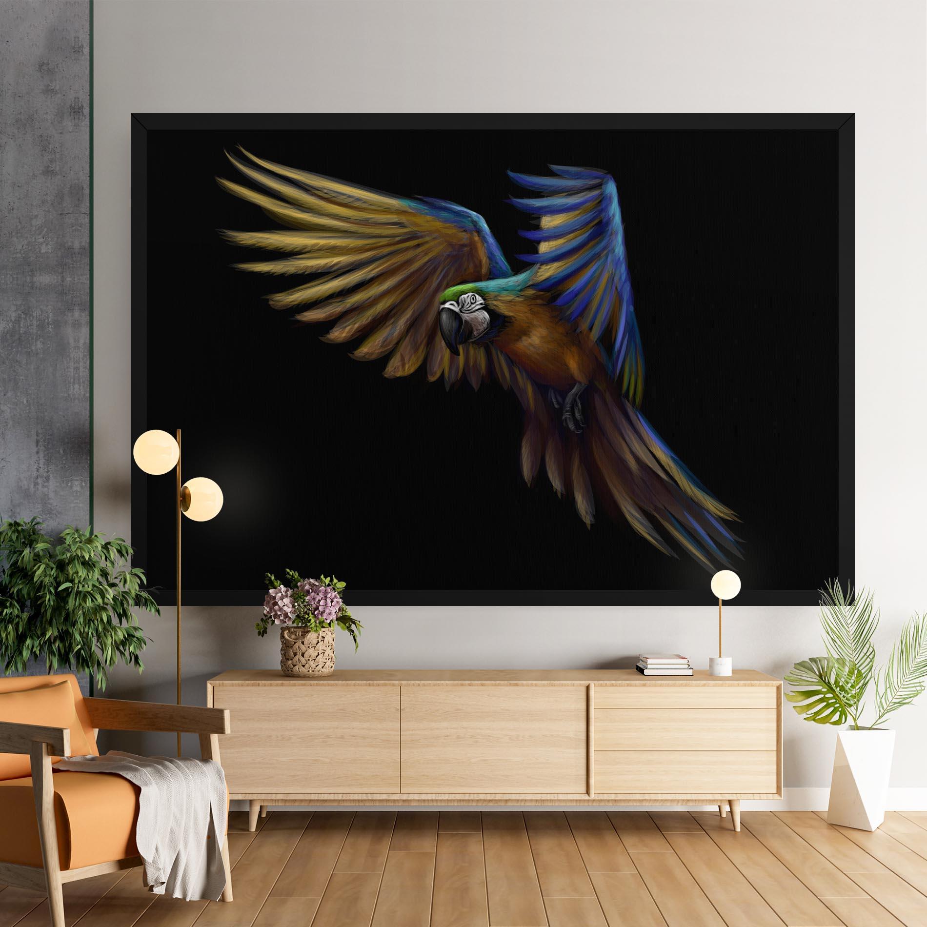 Tablou Canvas Parrot Flying mockup 9