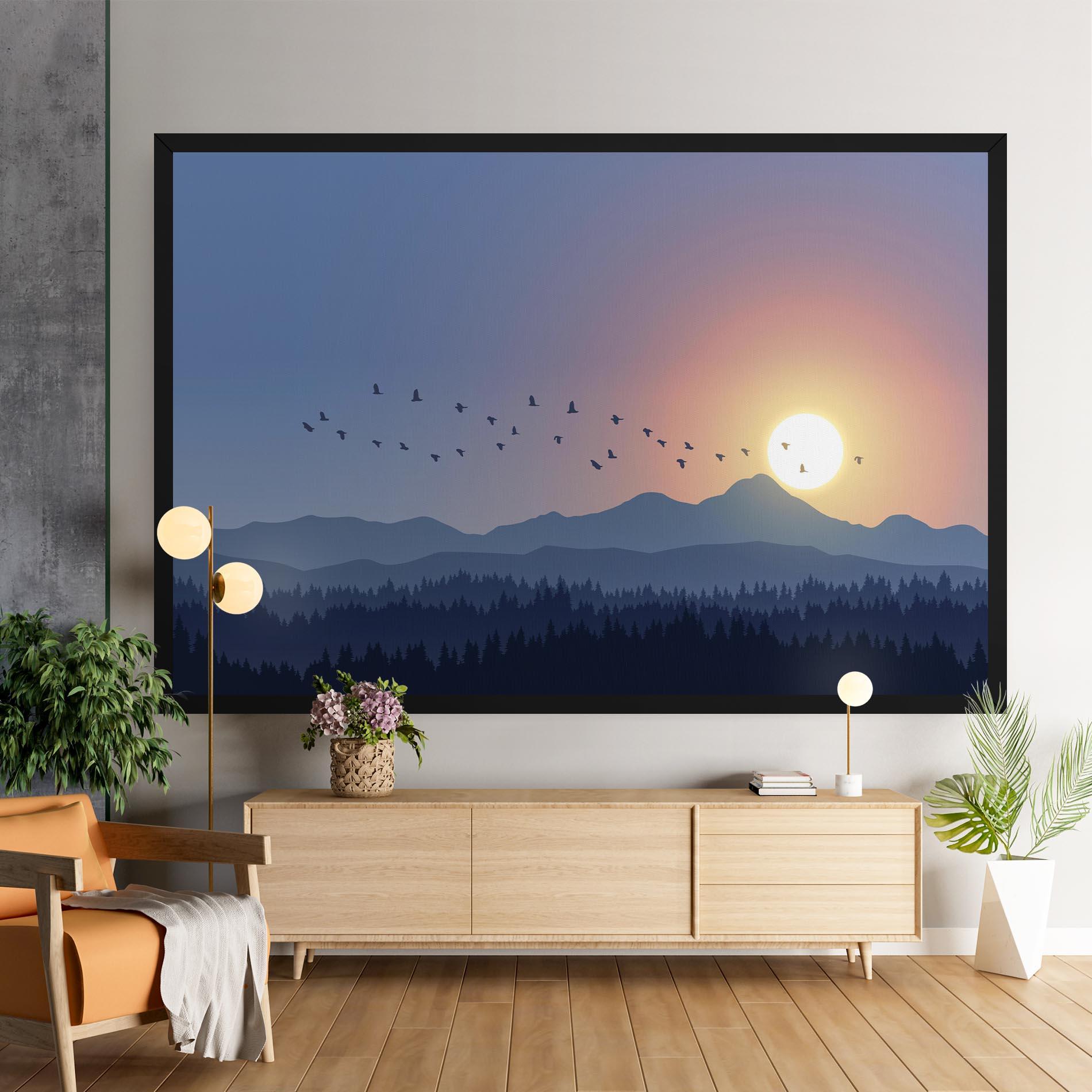 Tablou Canvas Sunset Birds View mockup 9