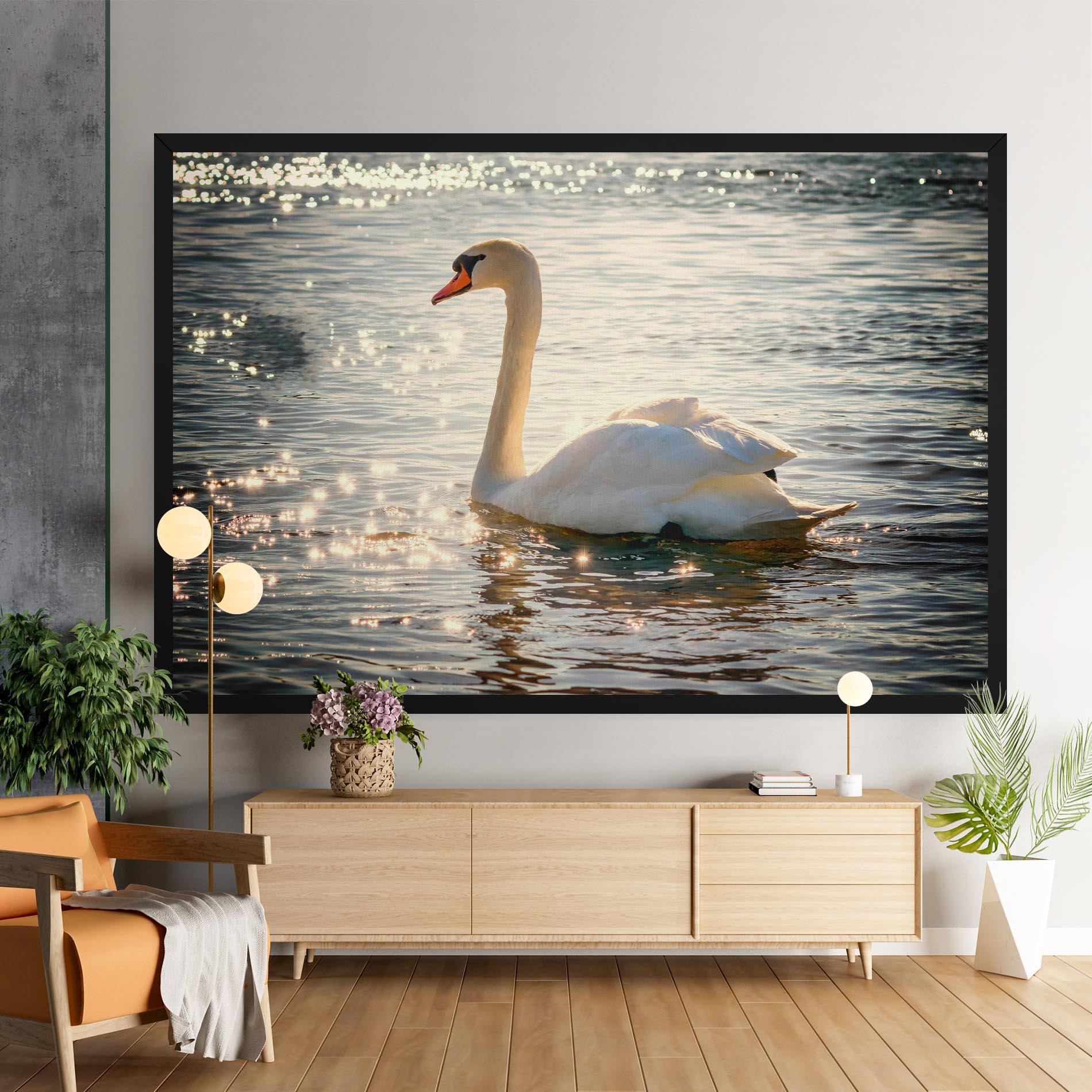 Tablou Canvas Swan On Lake mockup 9