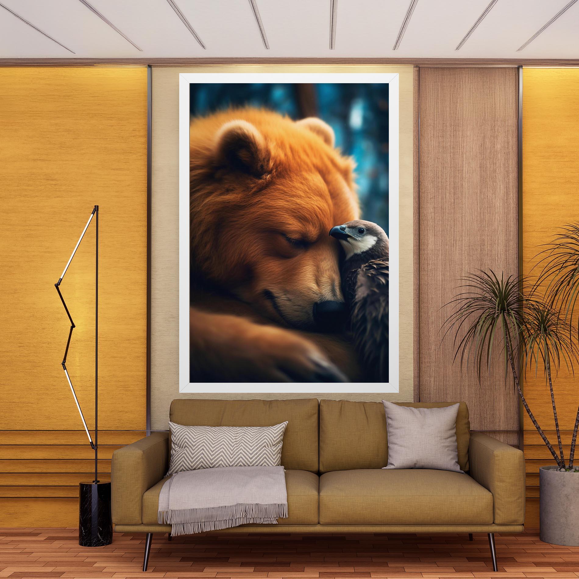 Tablou Canvas Bear With Eagle mockup 9