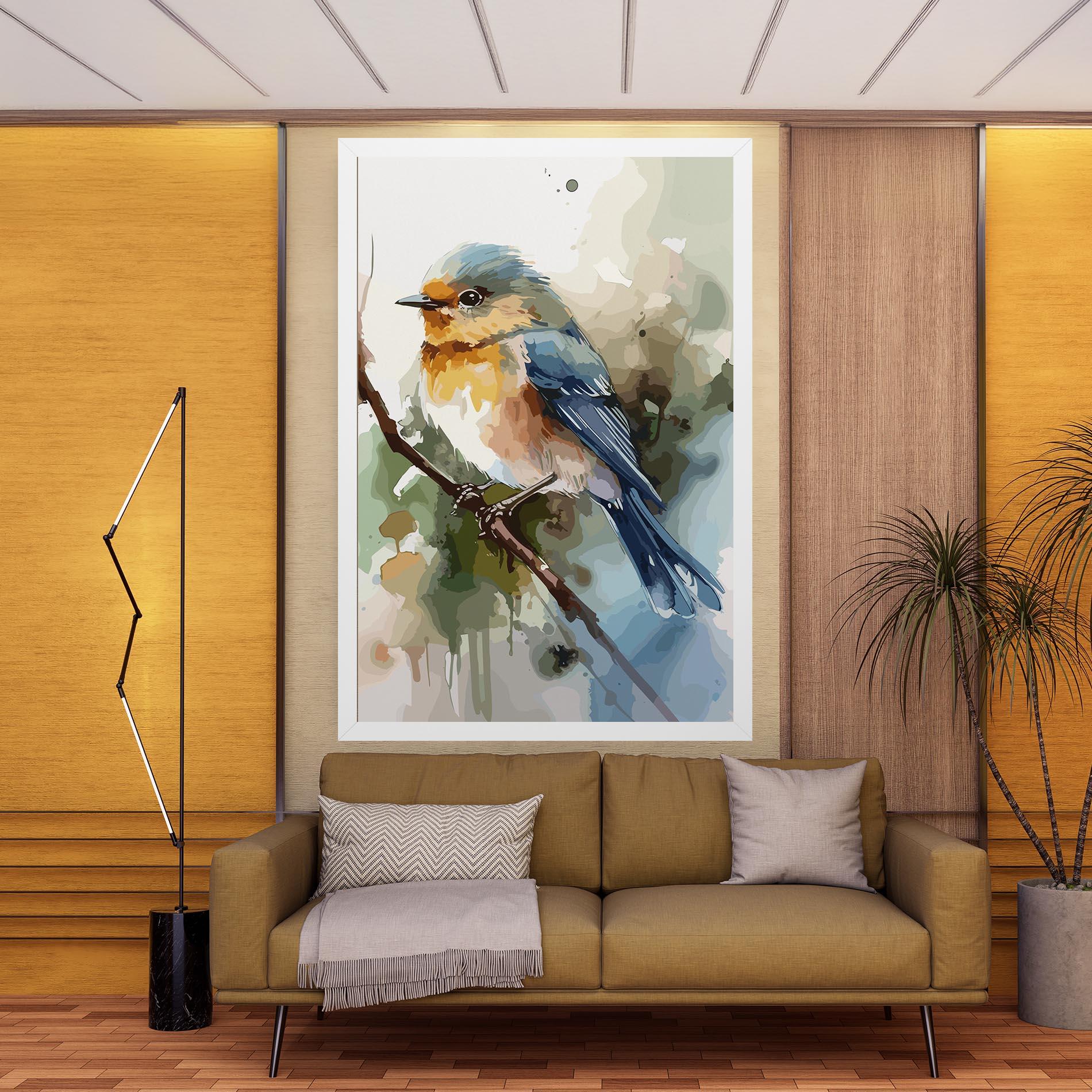 Tablou Canvas Blue Pretty Bird mockup 9