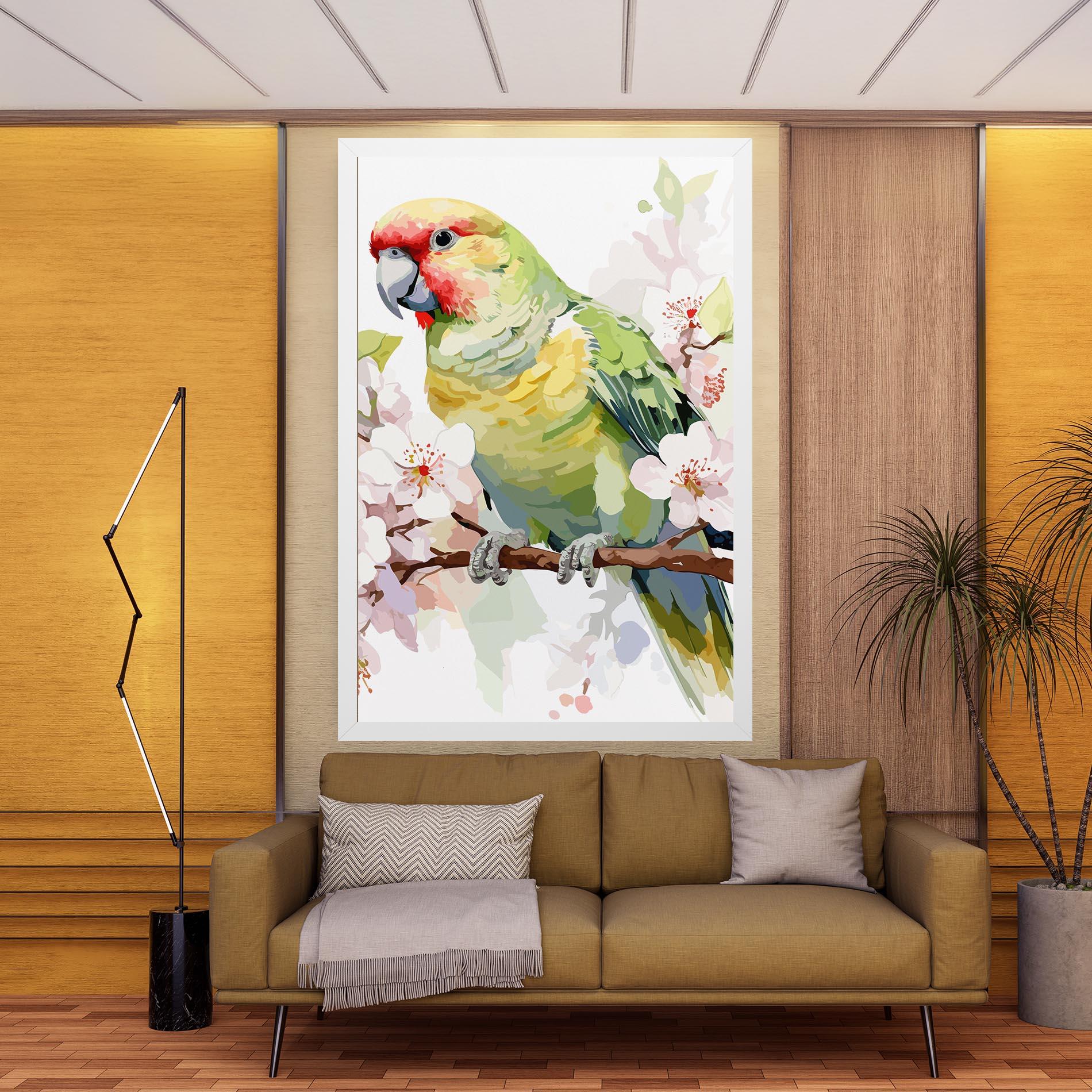 Tablou Canvas Cute Green Parrot mockup 9