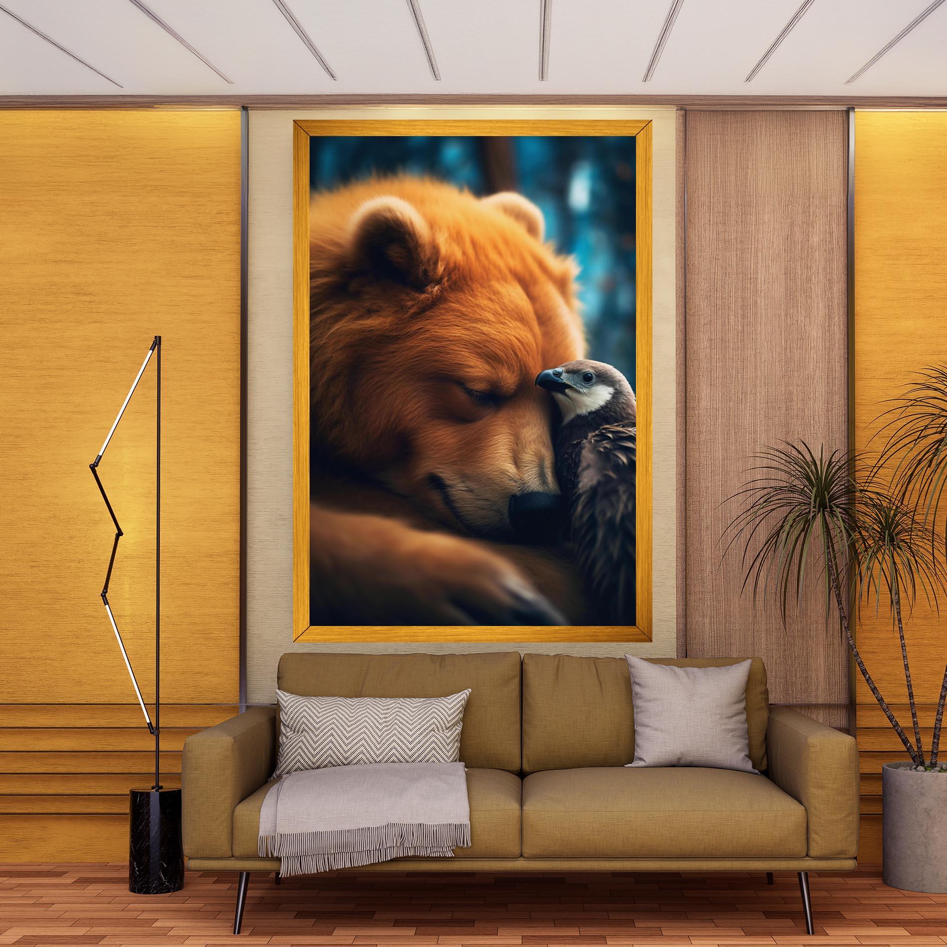 Tablou Canvas Bear With Eagle mockup 9