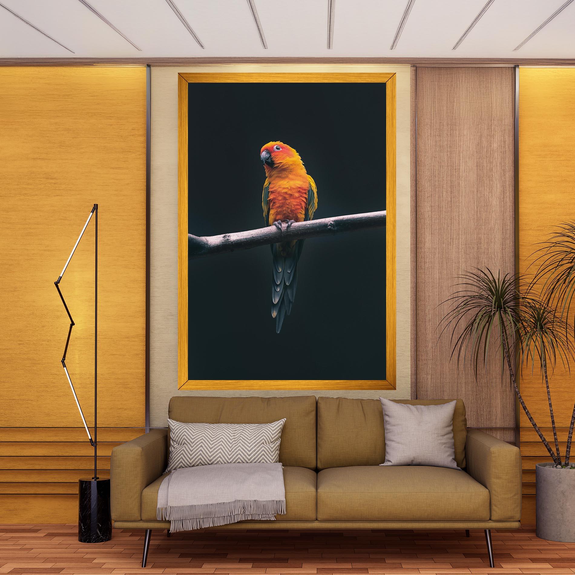 Tablou Canvas Fire Parrot mockup 9