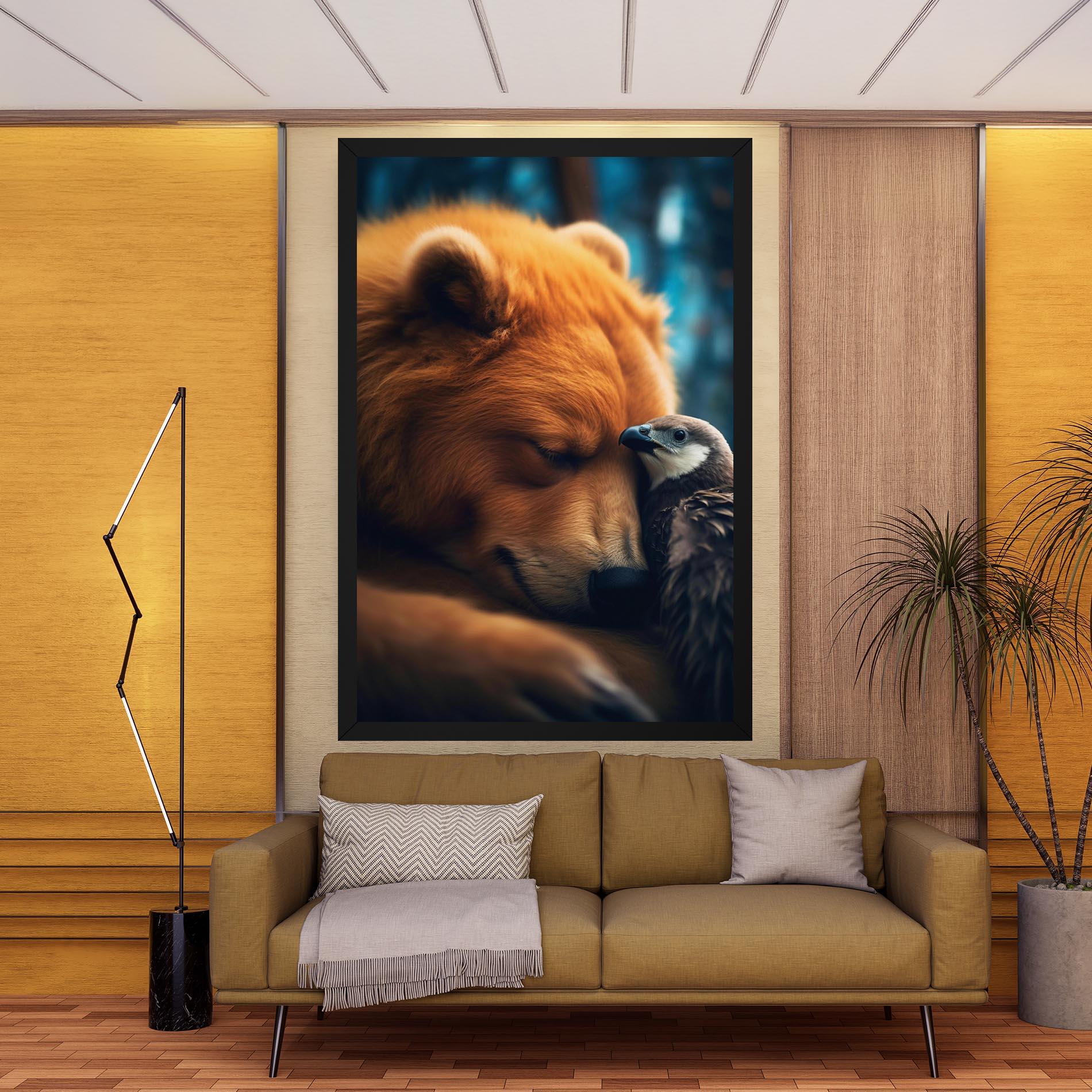 Tablou Canvas Bear With Eagle mockup 9