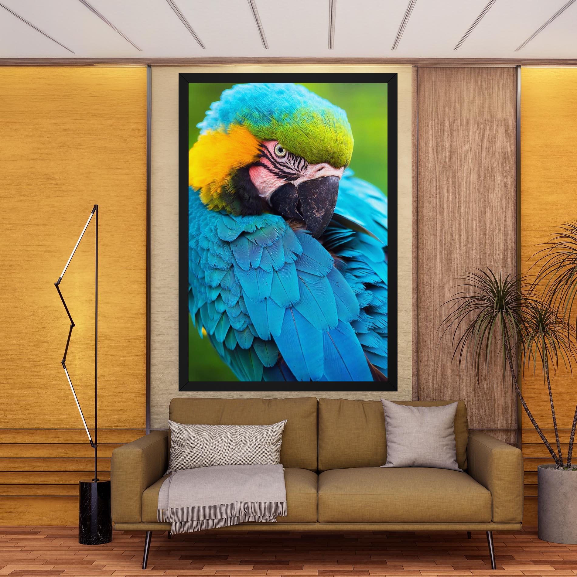 Tablou Canvas Blue Parrot mockup 9