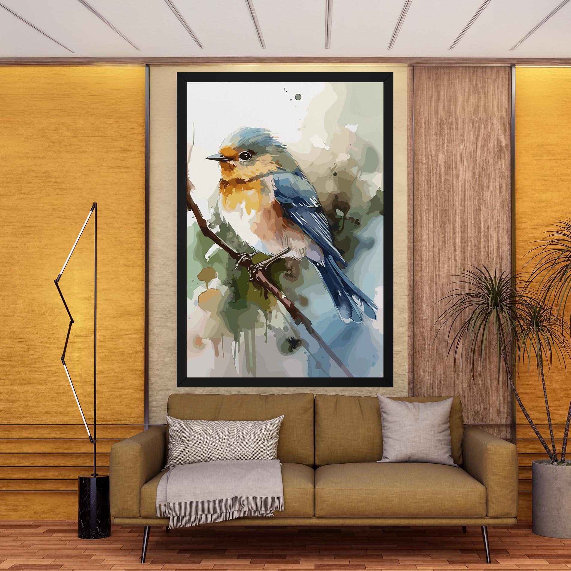 Tablou Canvas Blue Pretty Bird mockup 9