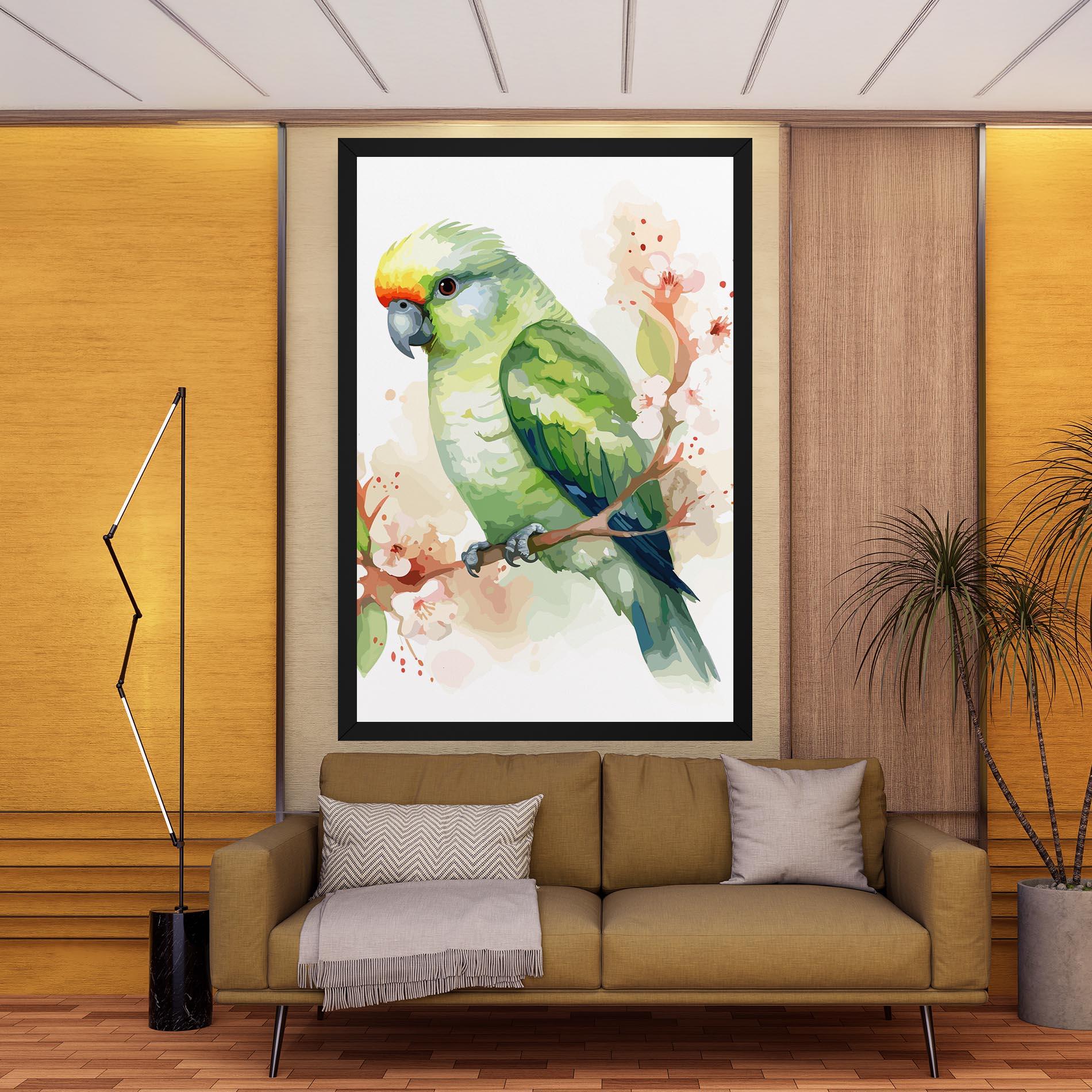 Tablou Canvas Pretty Green Parrot mockup 9
