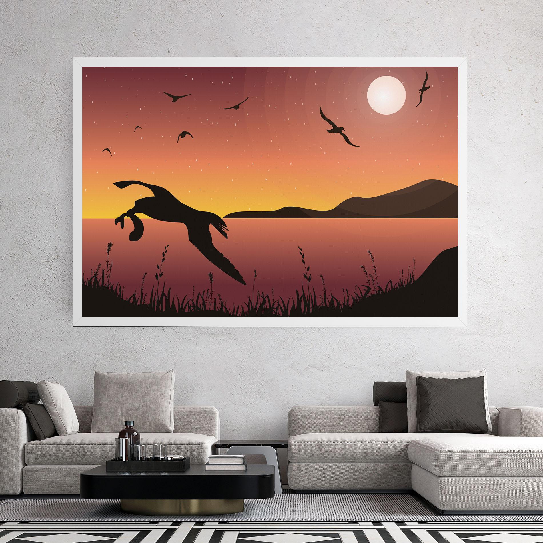 Tablou Canvas Birds Fishing mockup 2