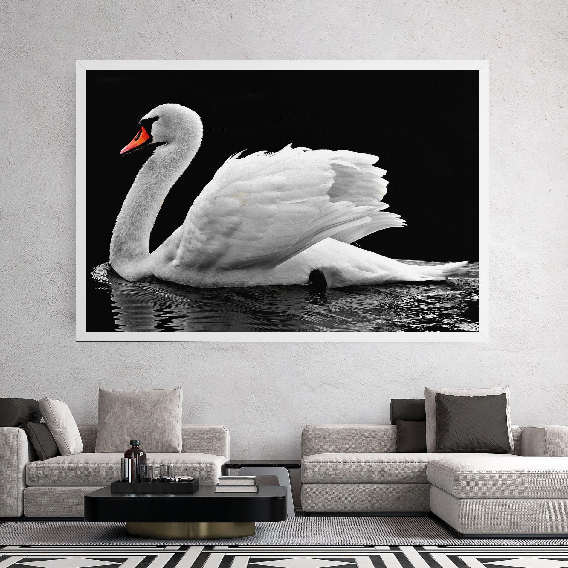Tablou Canvas Black And White Swan mockup 2