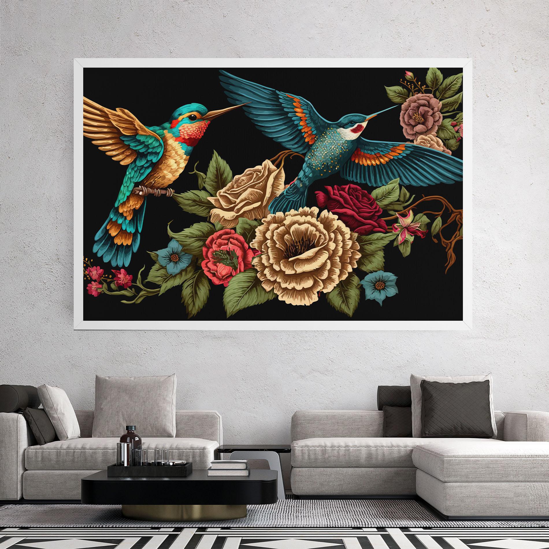 Tablou Canvas Blue Birds mockup 2