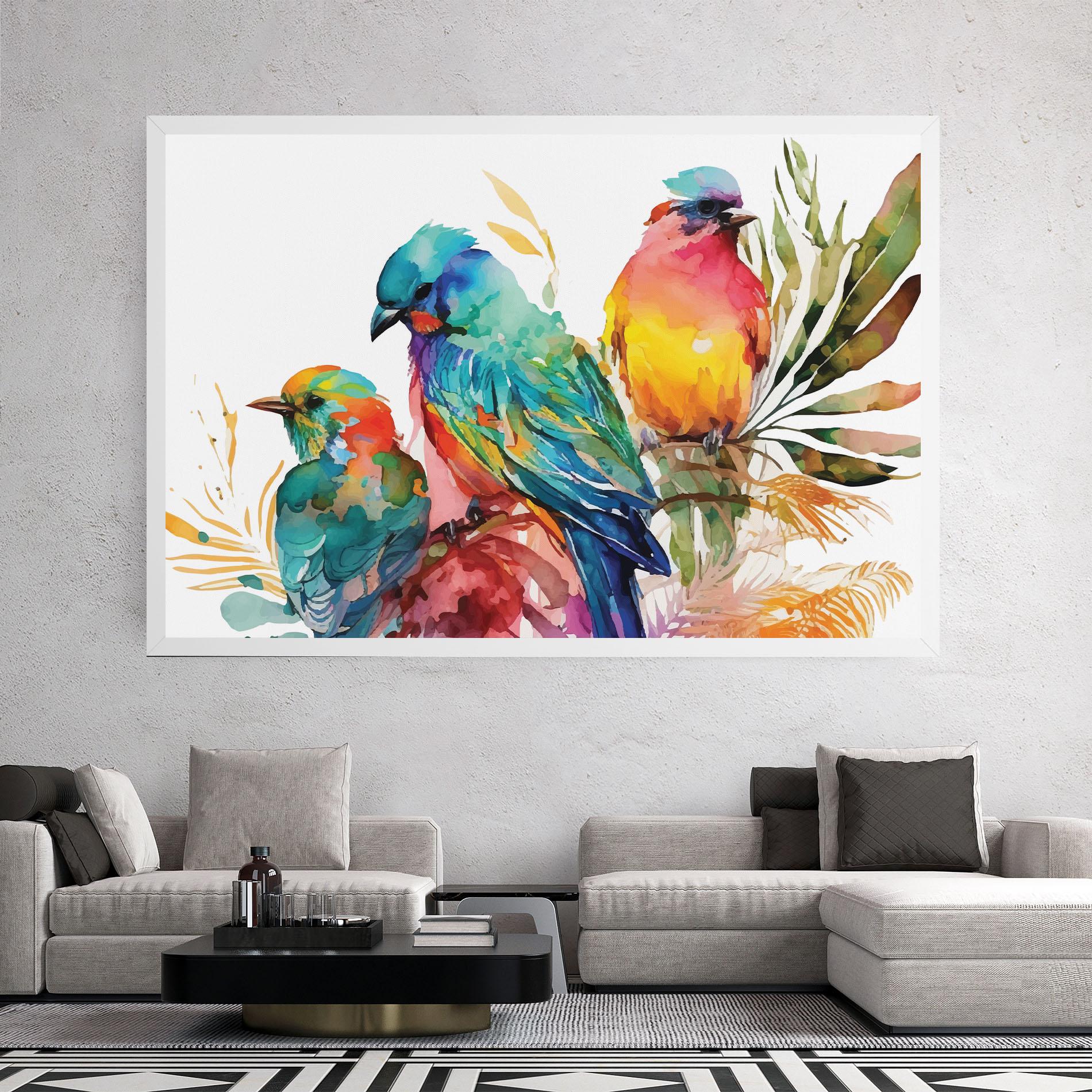Tablou Canvas Colorful Birds mockup 2