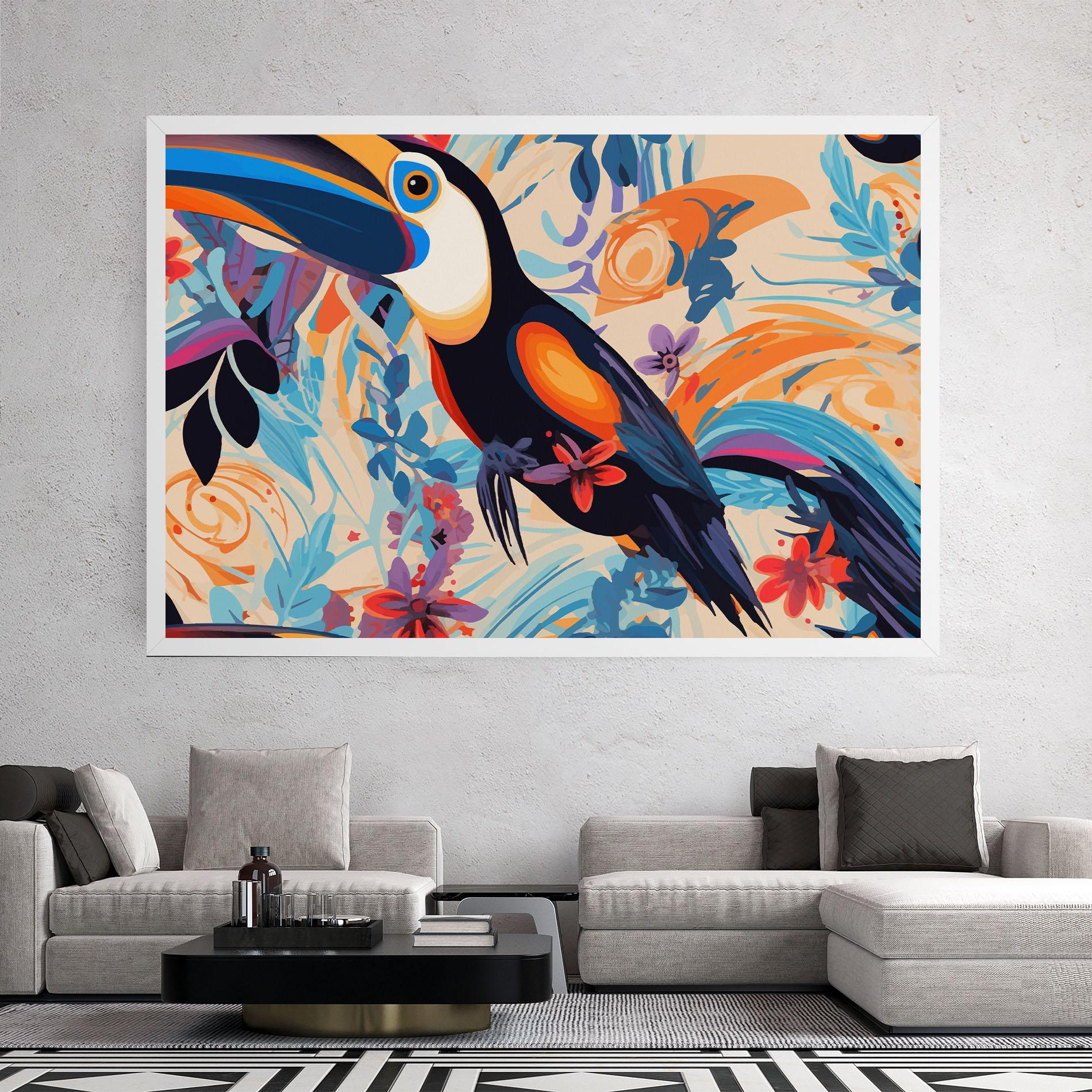 Tablou Canvas Colorful Toucan mockup 2
