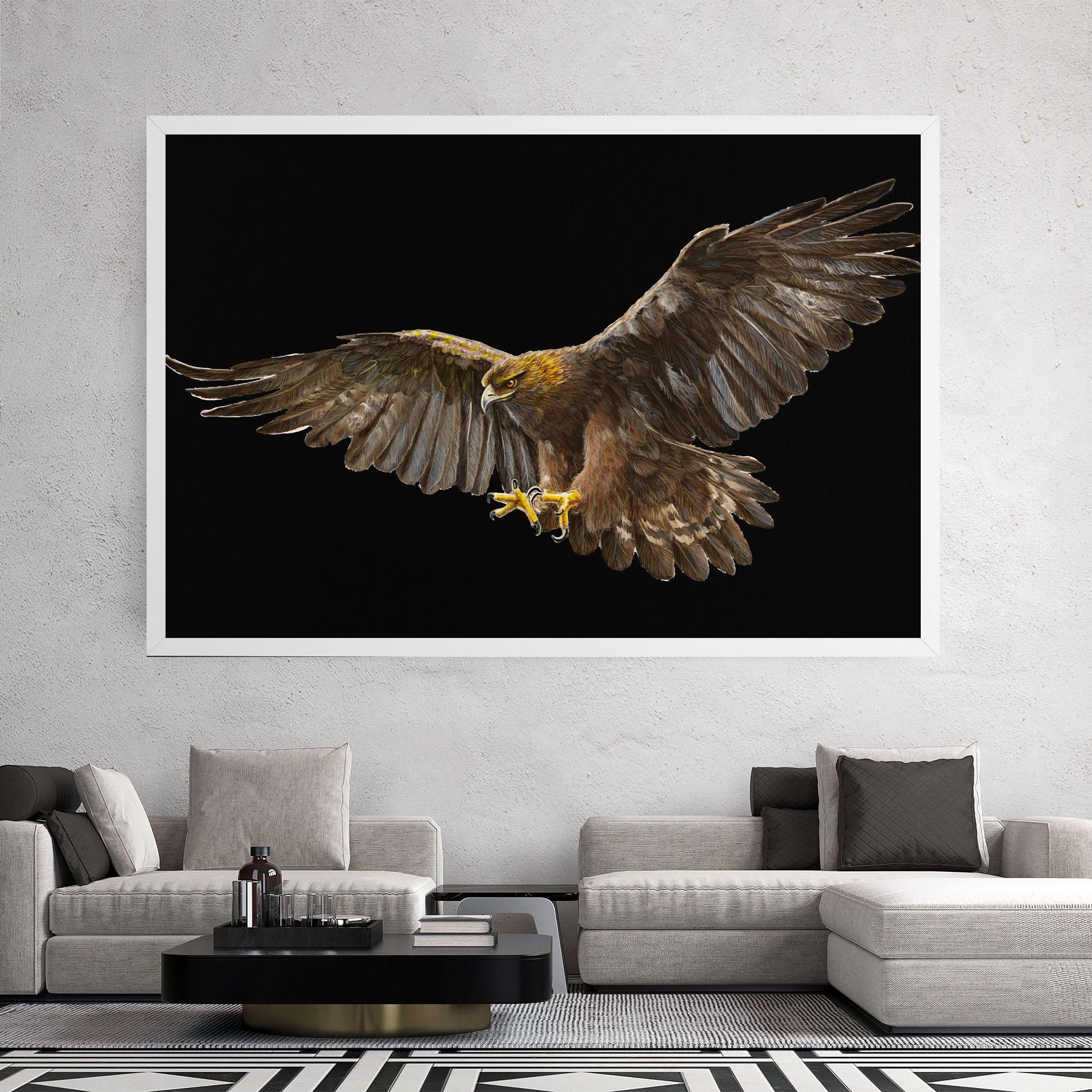 Tablou Canvas Eagle On Black mockup 2