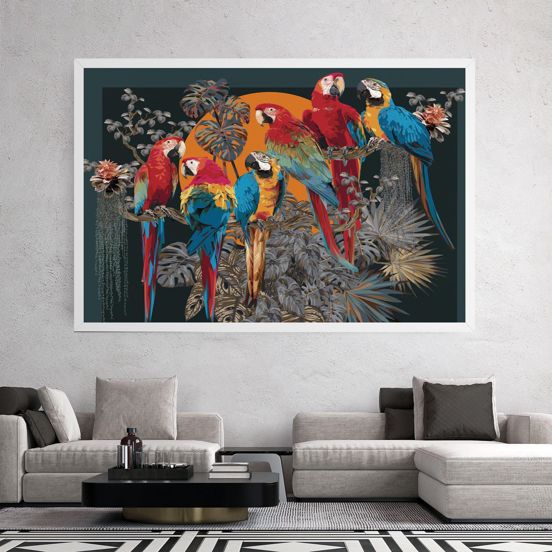 Tablou Canvas Family Parrot mockup 2