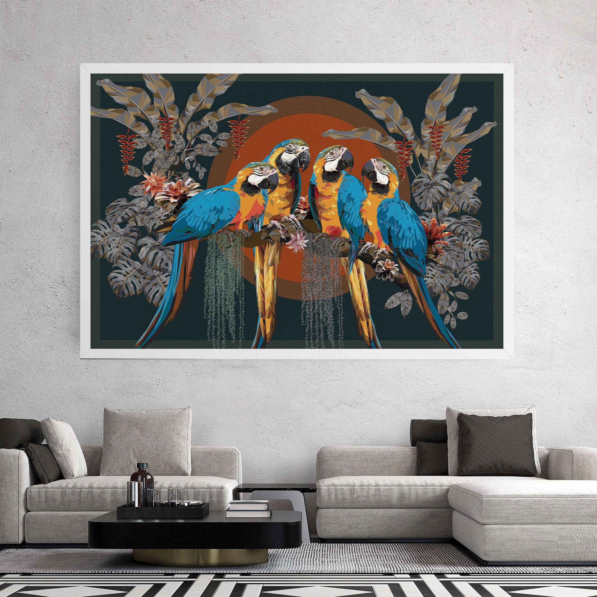 Tablou Canvas Parrot Couples mockup 2