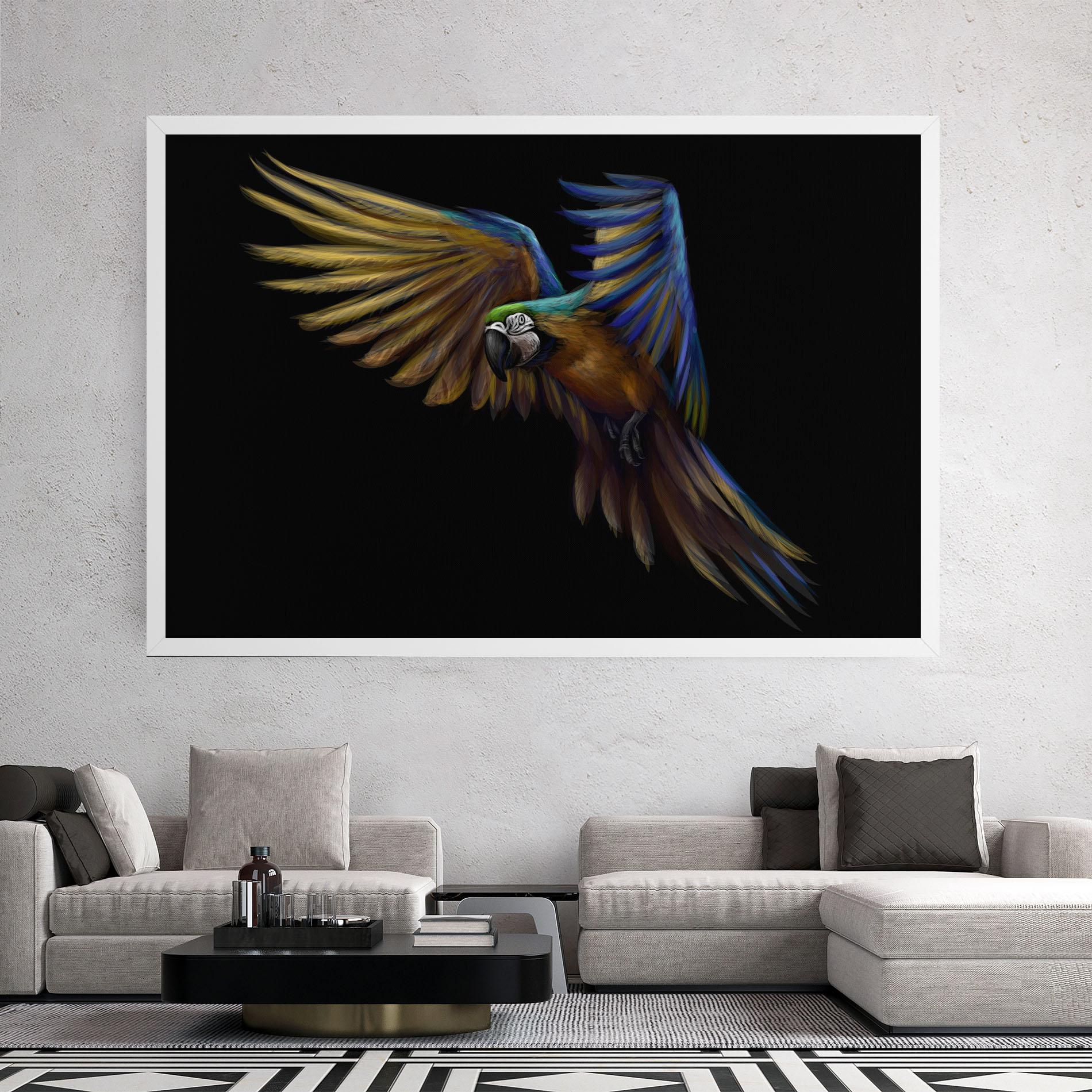 Tablou Canvas Parrot Flying mockup 2