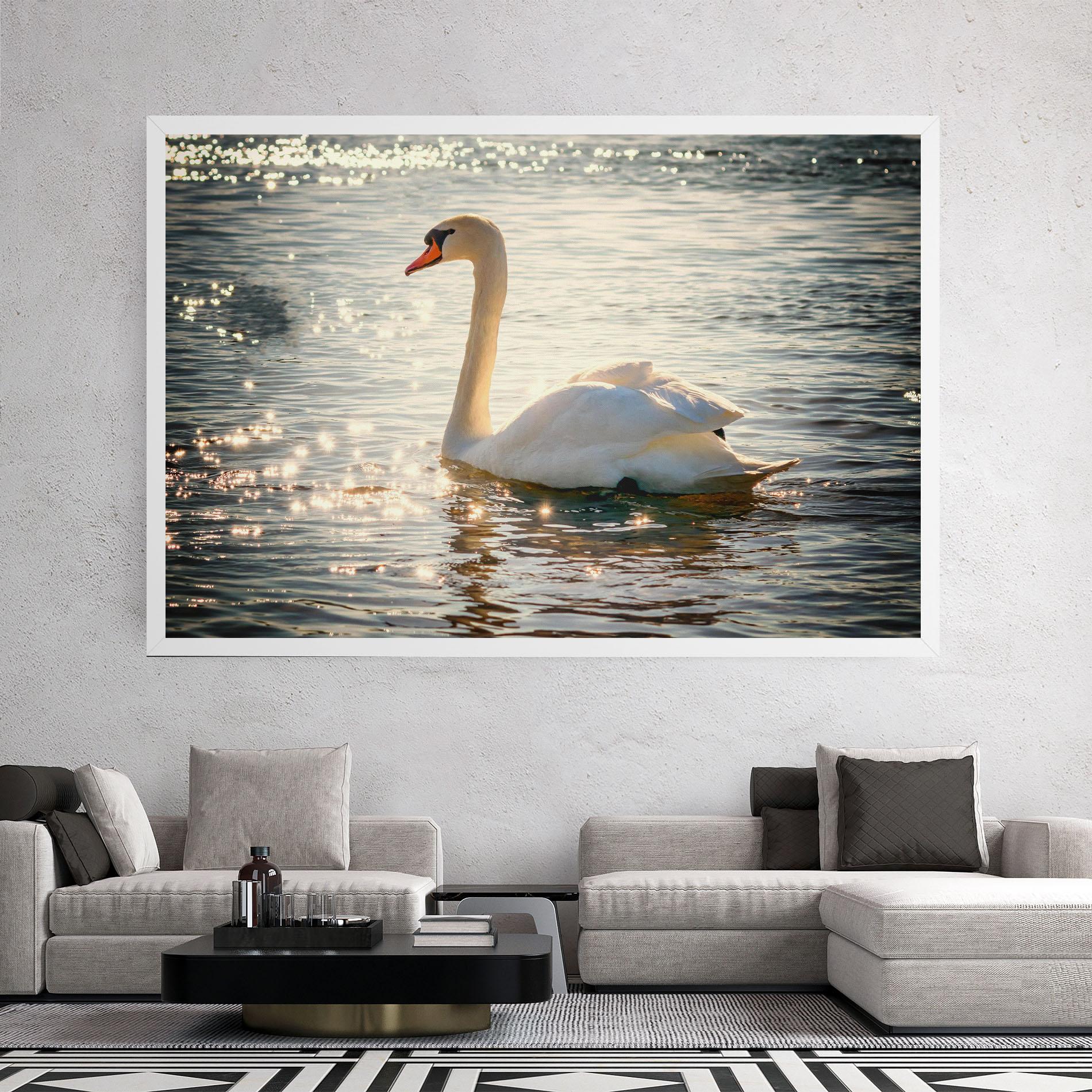 Tablou Canvas Swan On Lake mockup 2