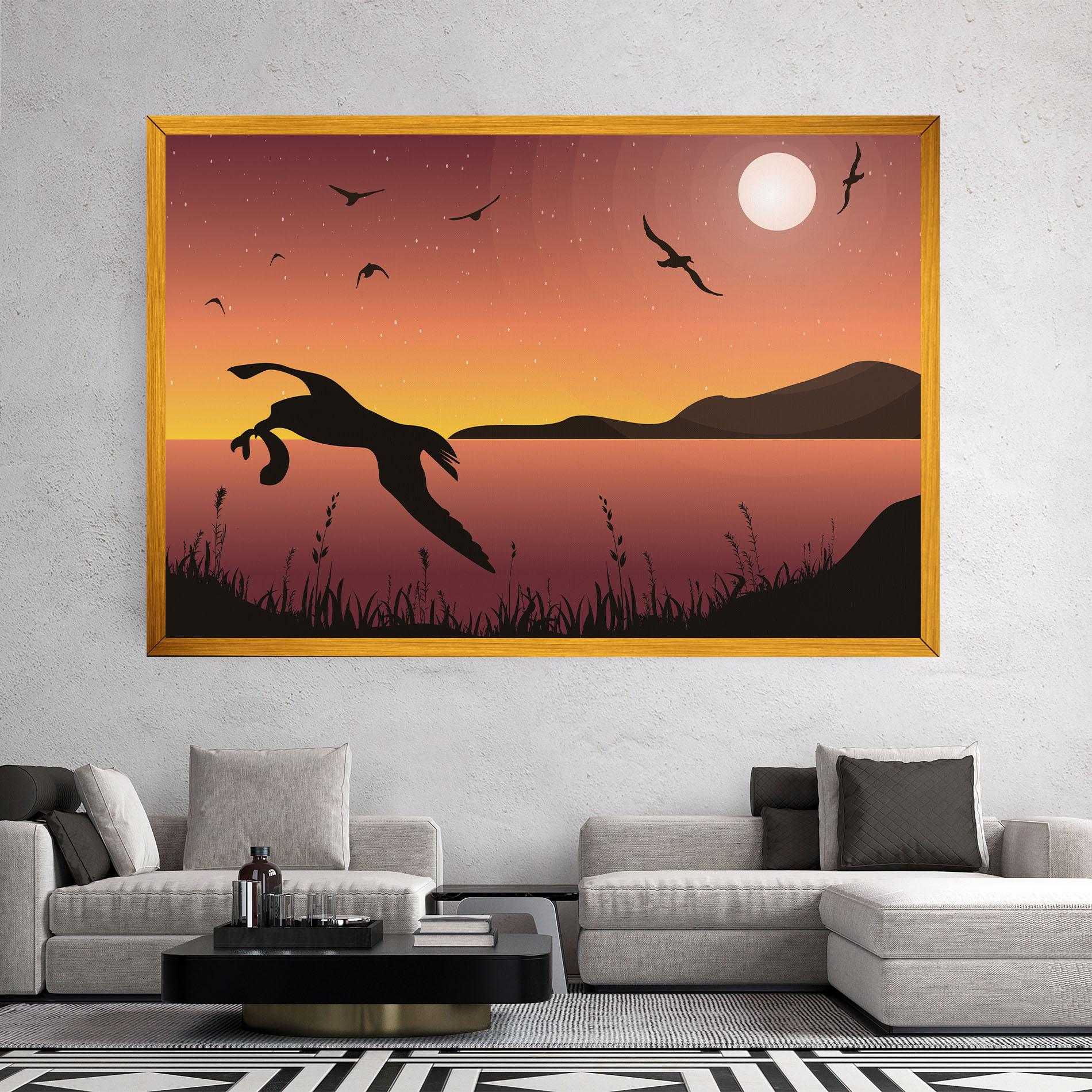 Tablou Canvas Birds Fishing mockup 2