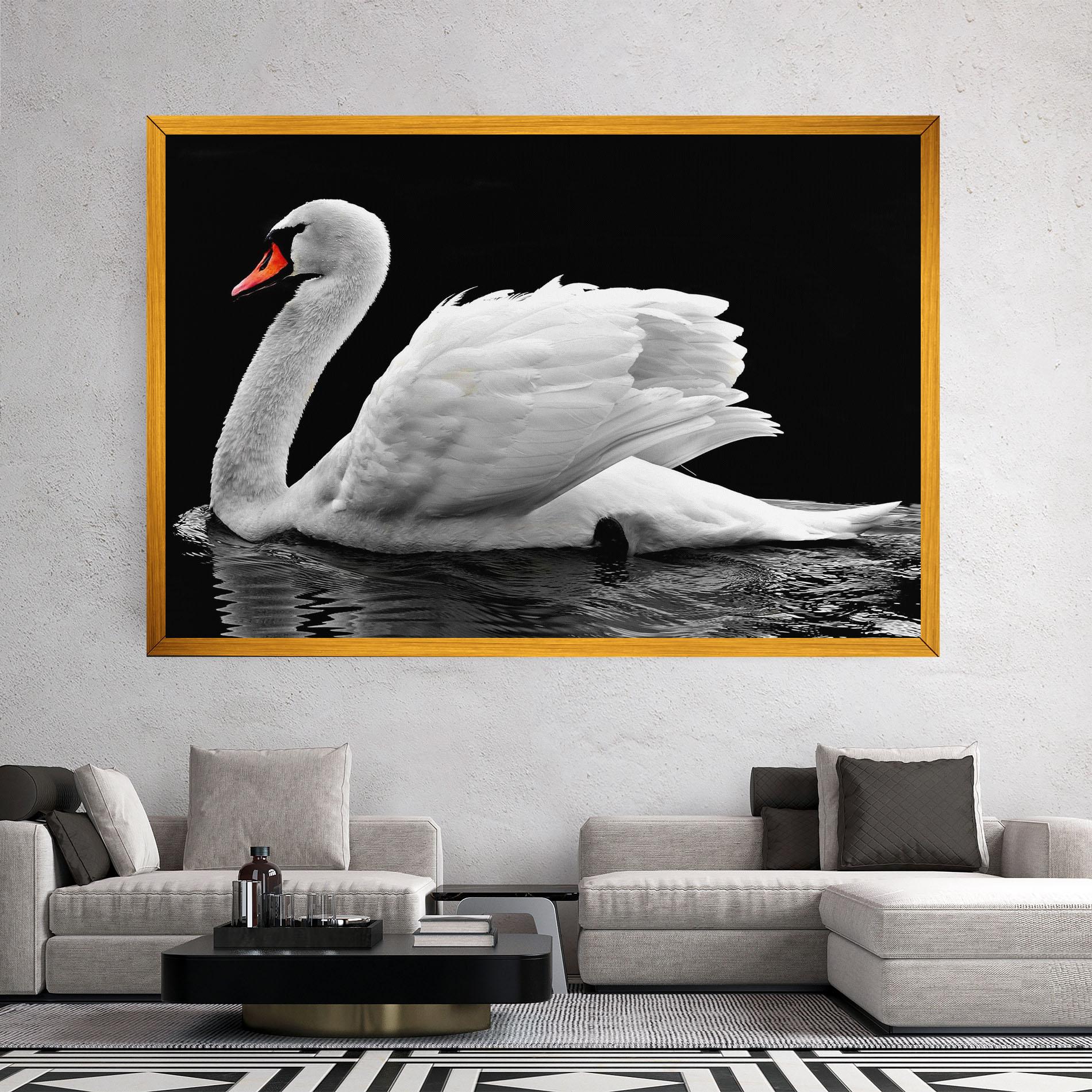 Tablou Canvas Black And White Swan mockup 2