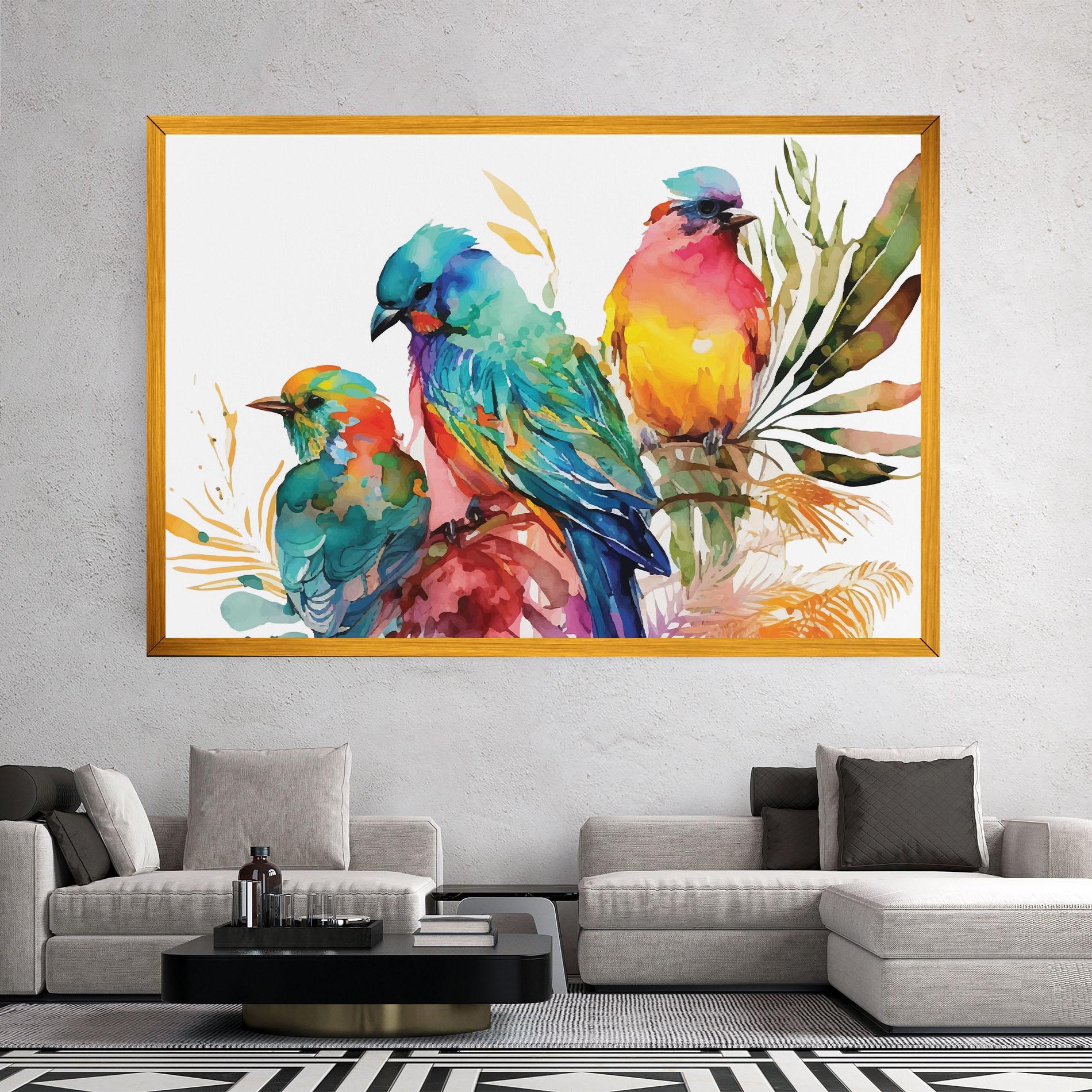 Tablou Canvas Colorful Birds mockup 2
