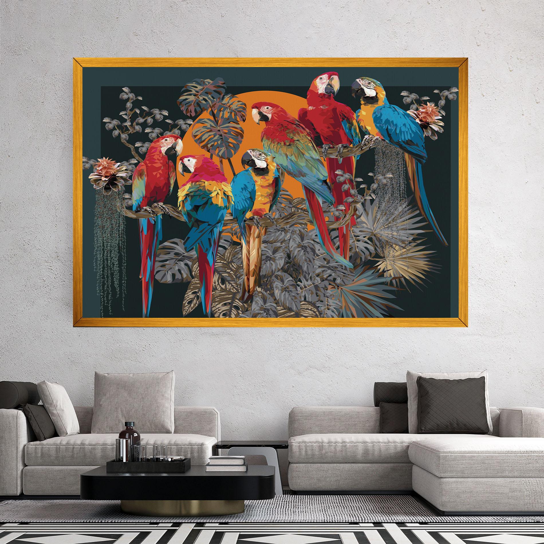 Tablou Canvas Family Parrot mockup 2