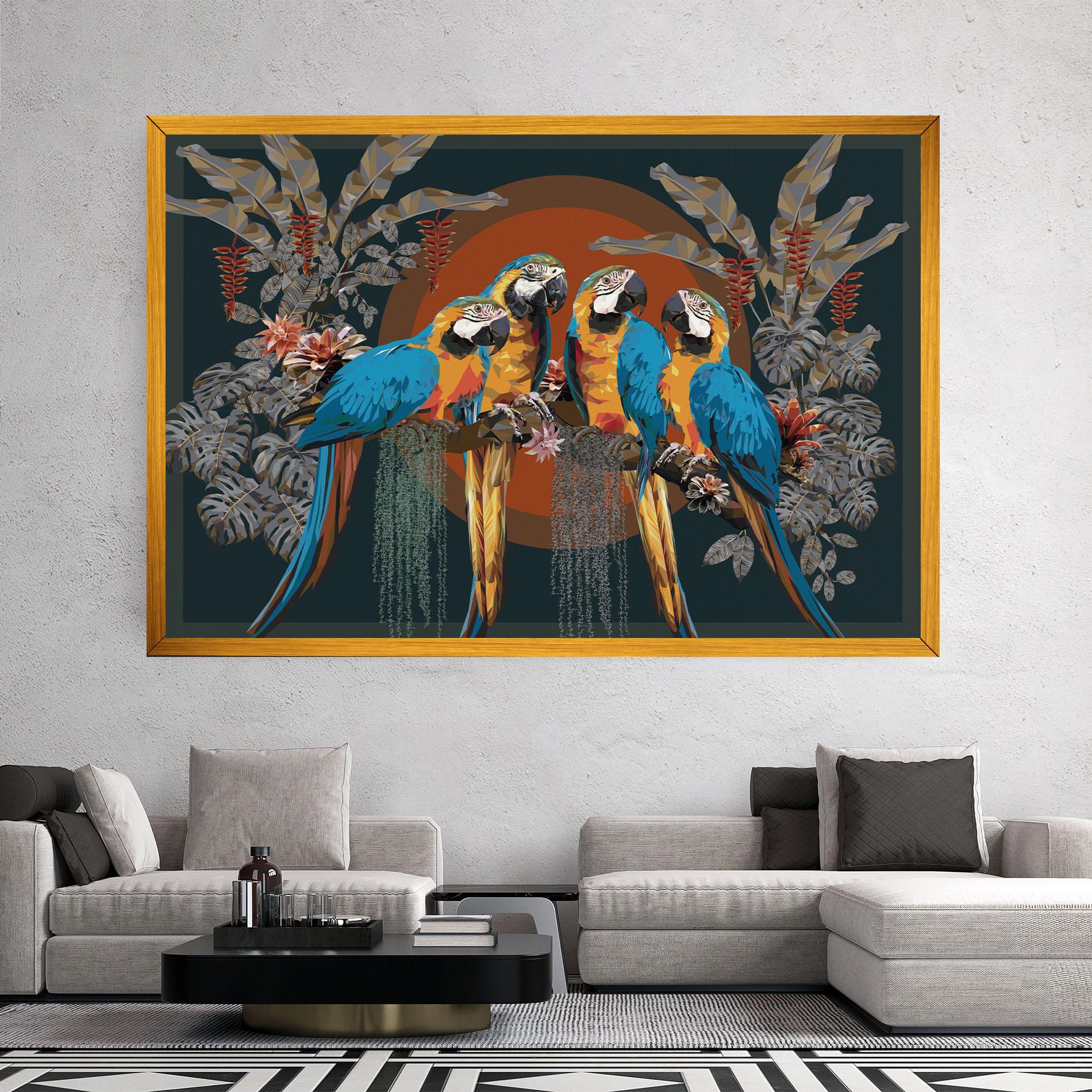 Tablou Canvas Parrot Couples mockup 2