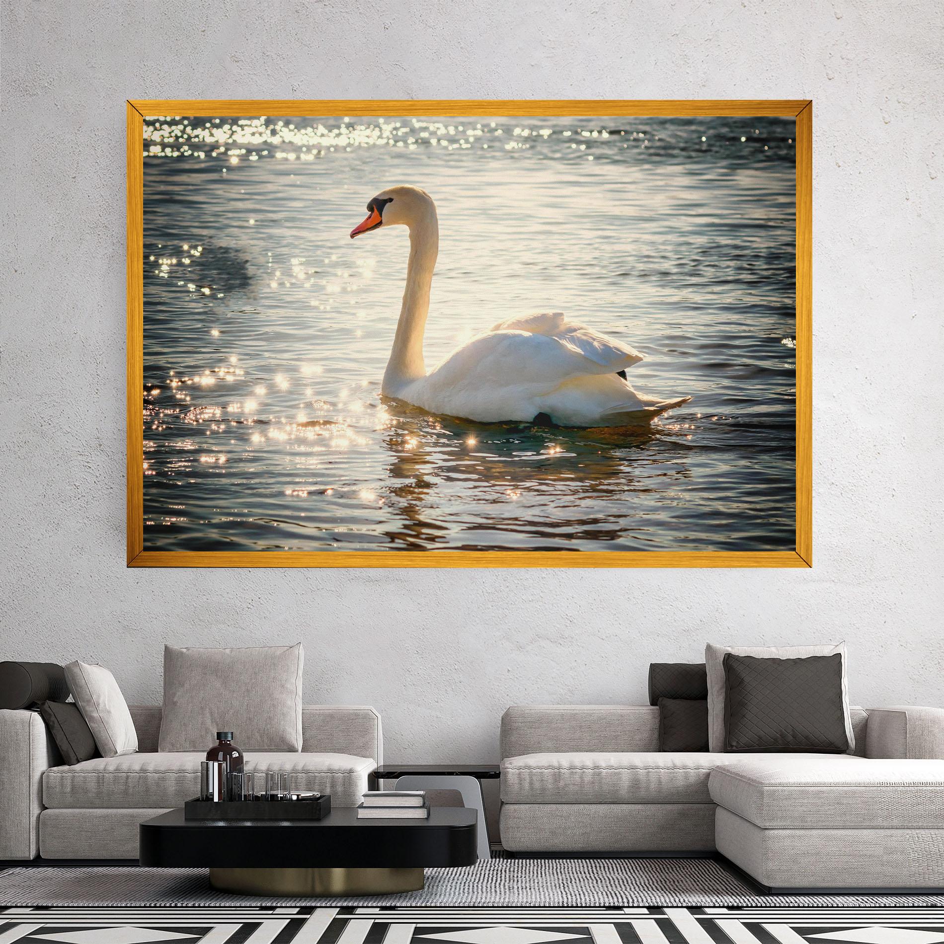 Tablou Canvas Swan On Lake mockup 2