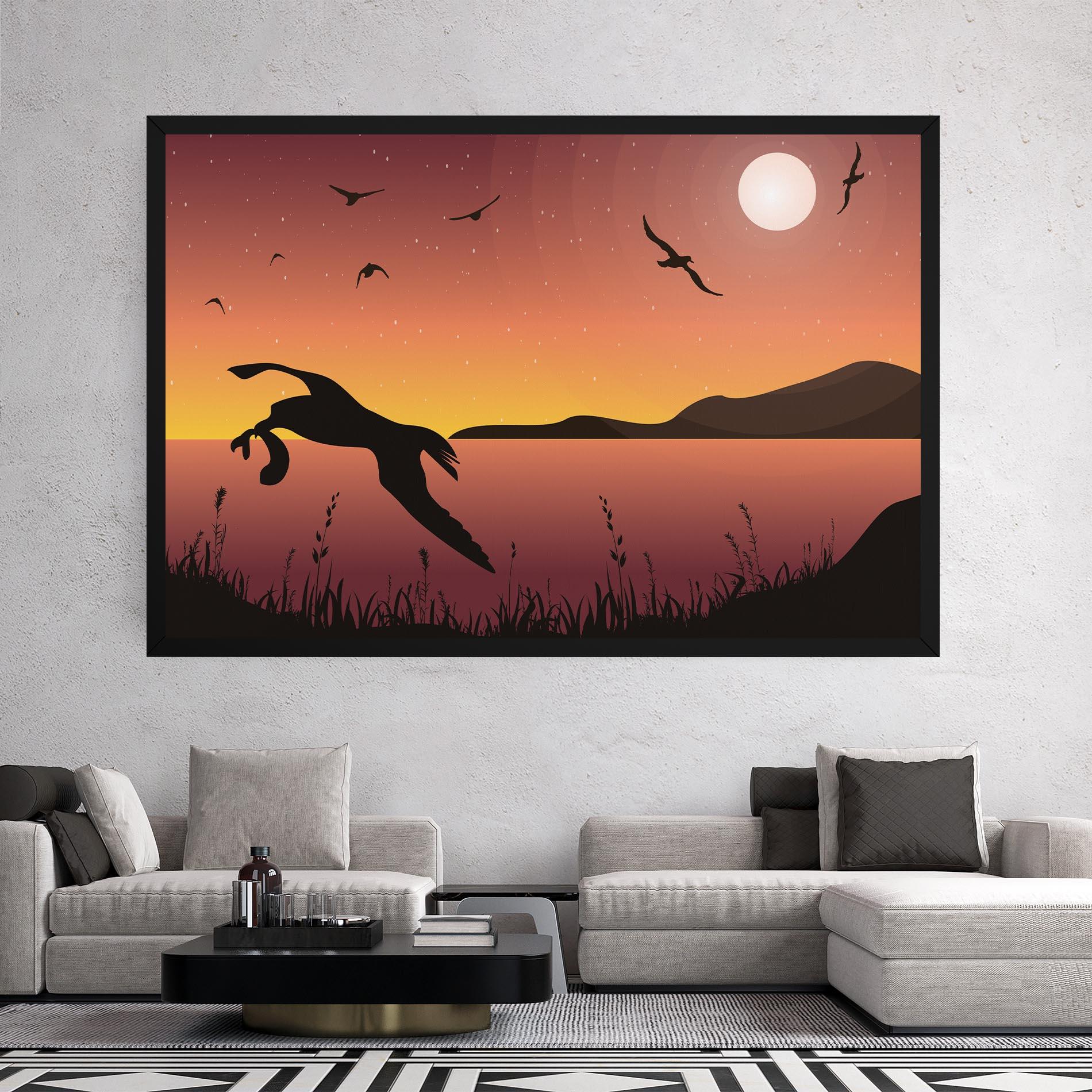 Tablou Canvas Birds Fishing mockup 2