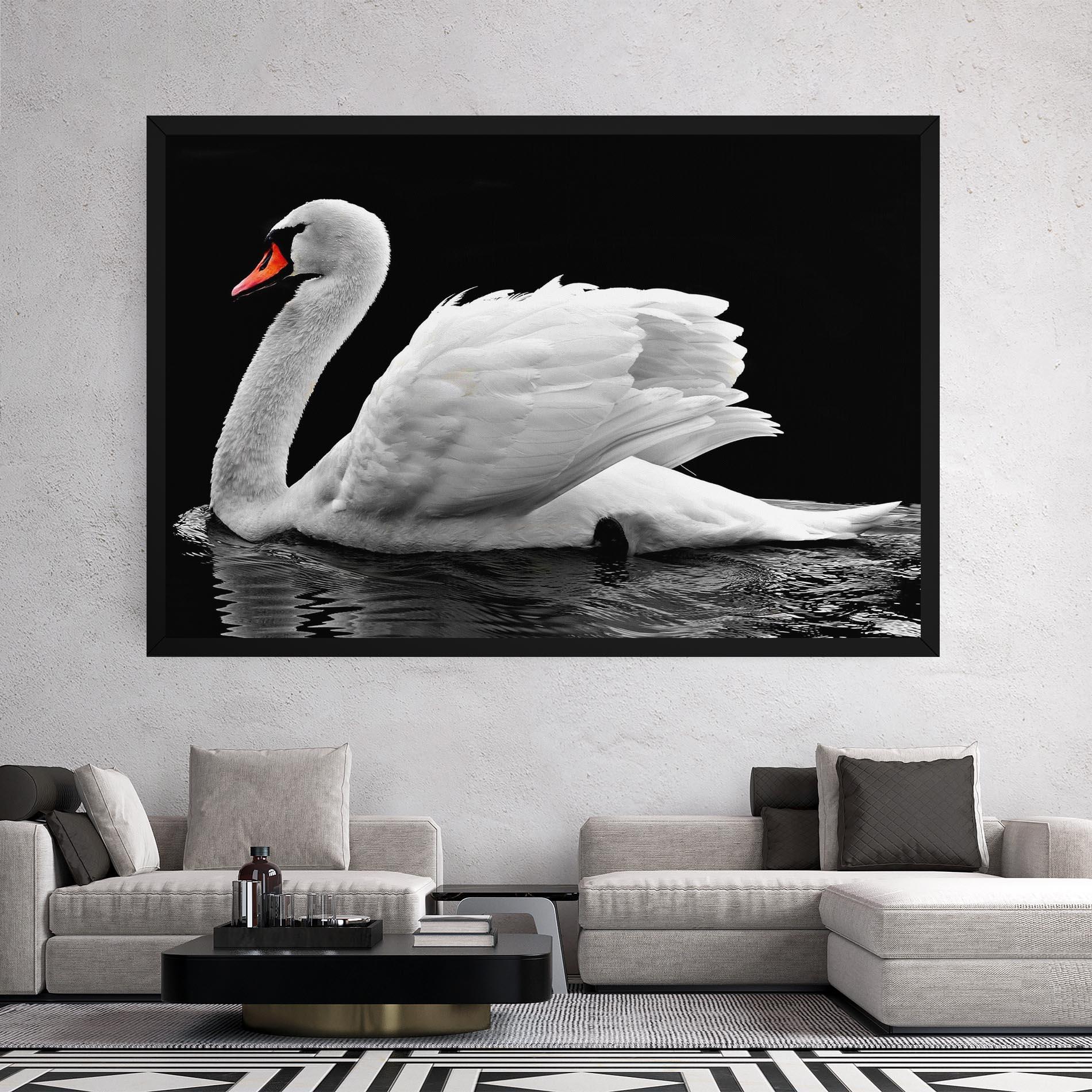 Tablou Canvas Black And White Swan mockup 2