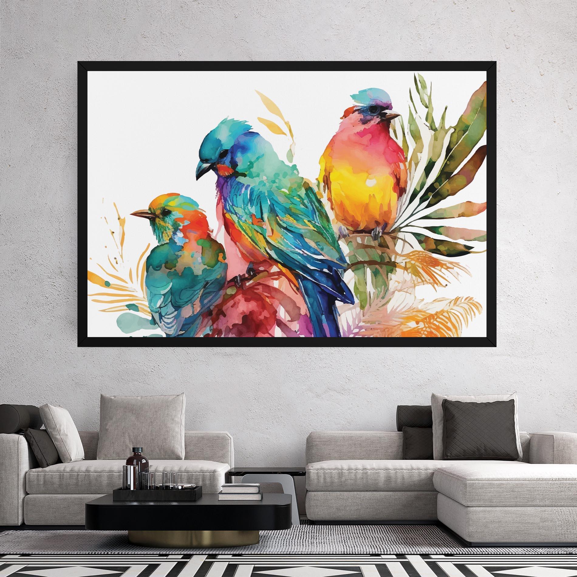 Tablou Canvas Colorful Birds mockup 2