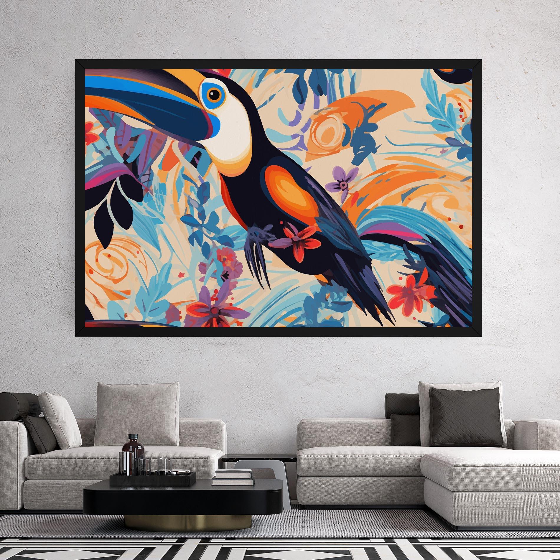 Tablou Canvas Colorful Toucan mockup 2