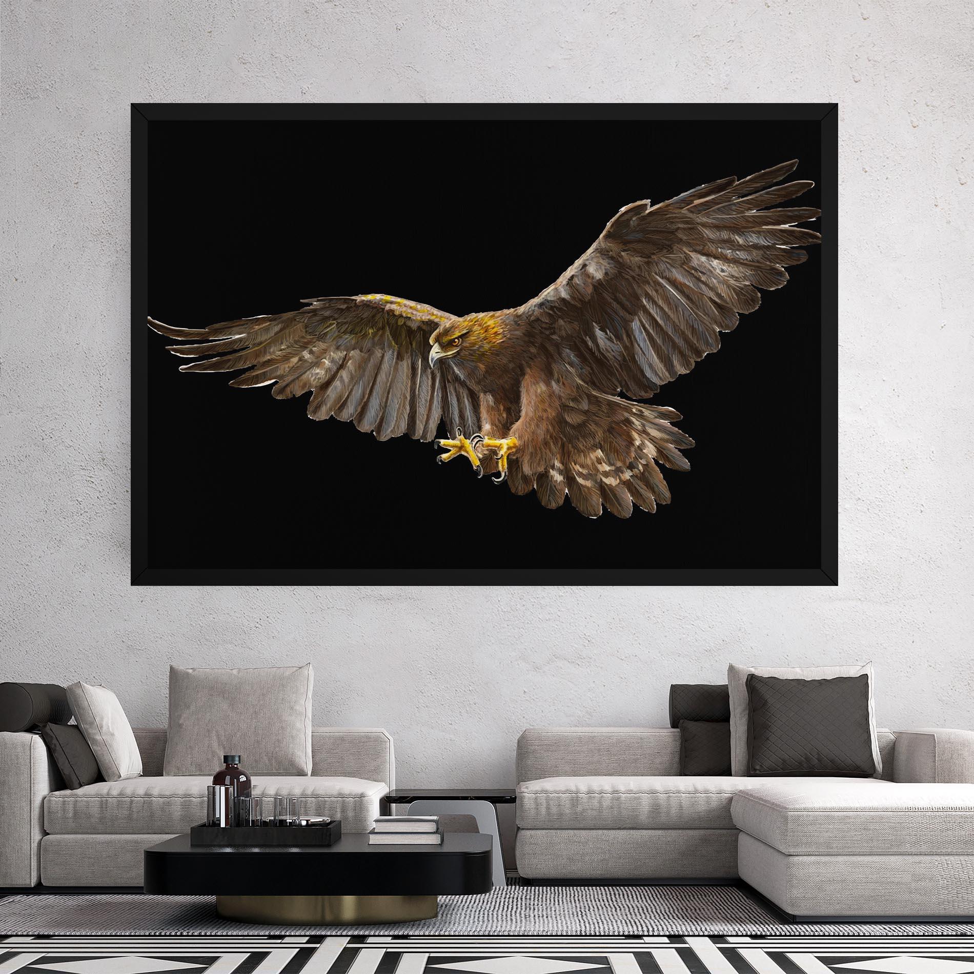 Tablou Canvas Eagle On Black mockup 2