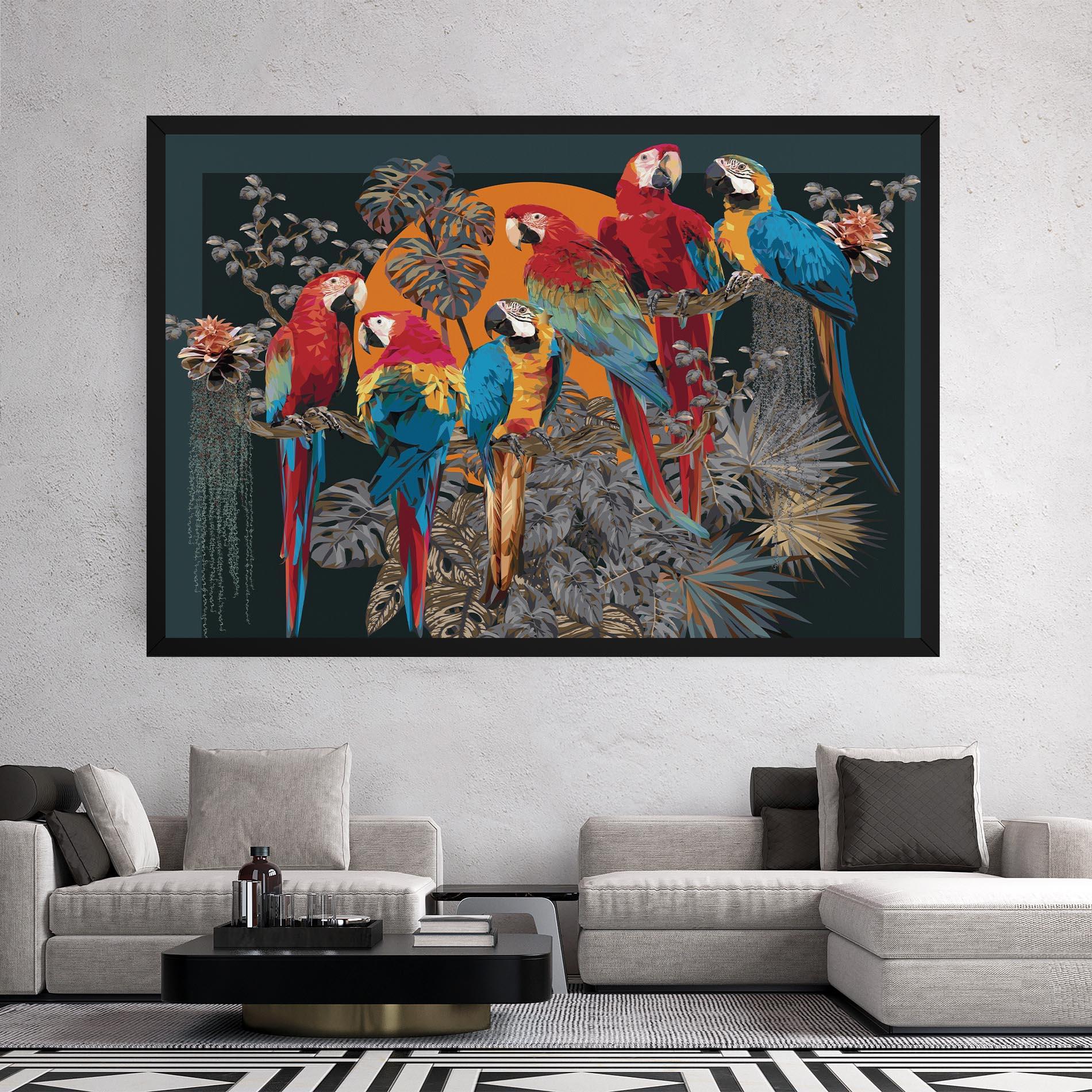 Tablou Canvas Family Parrot mockup 2