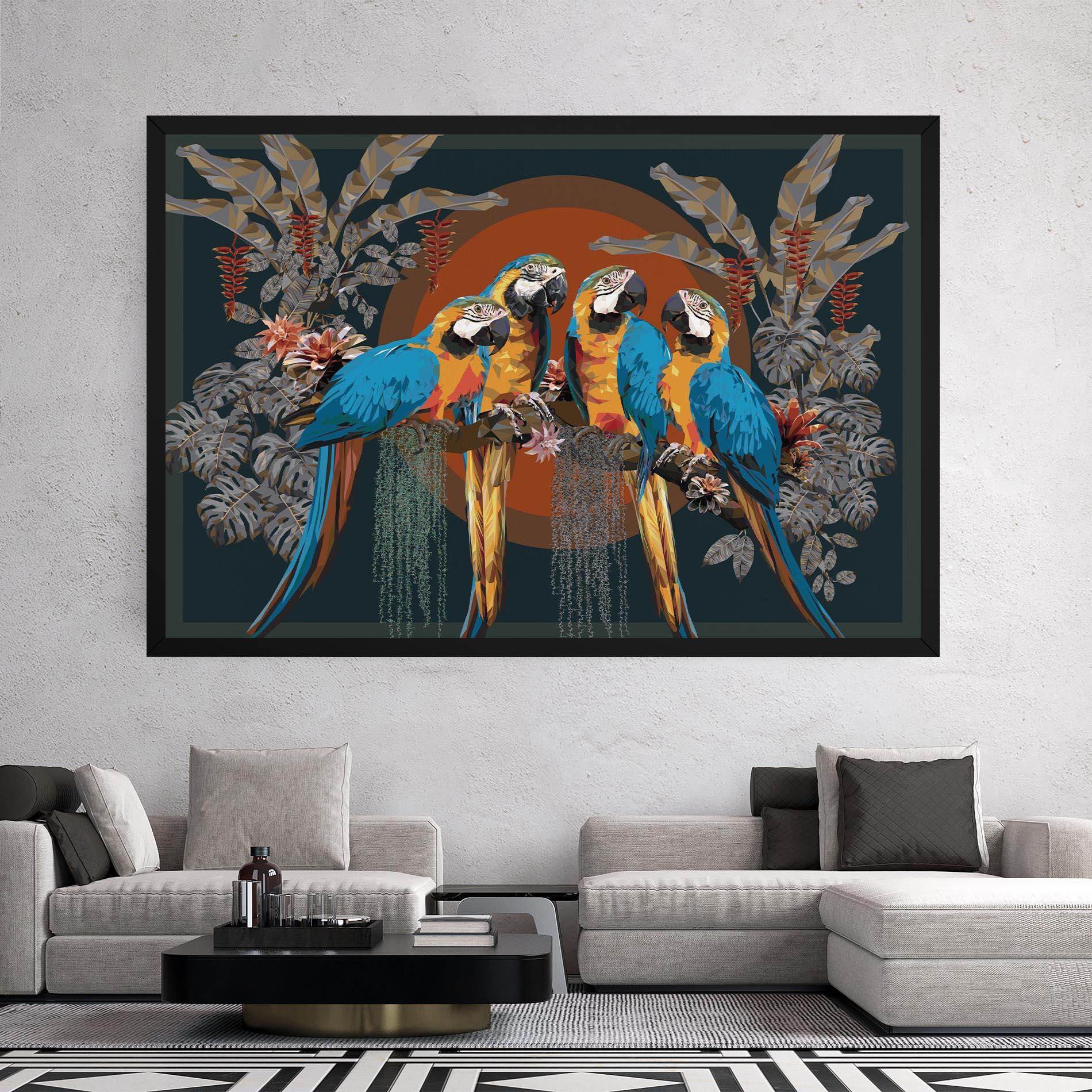 Tablou Canvas Parrot Couples mockup 2