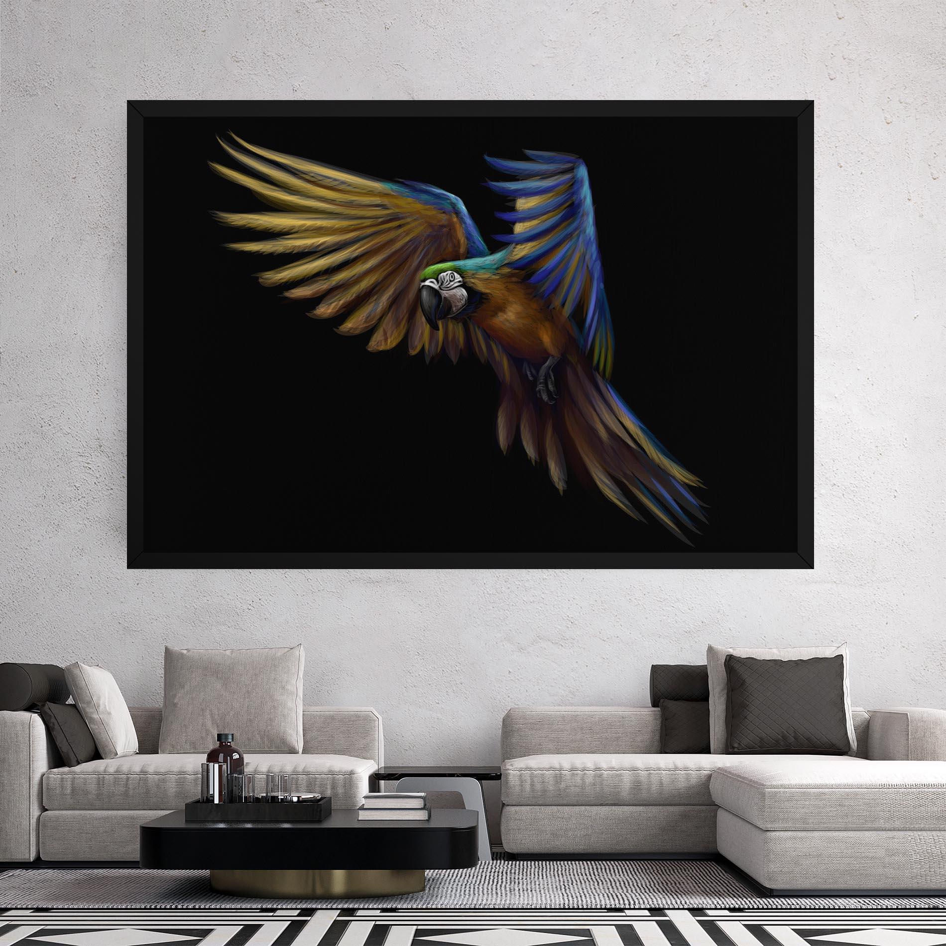Tablou Canvas Parrot Flying mockup 2