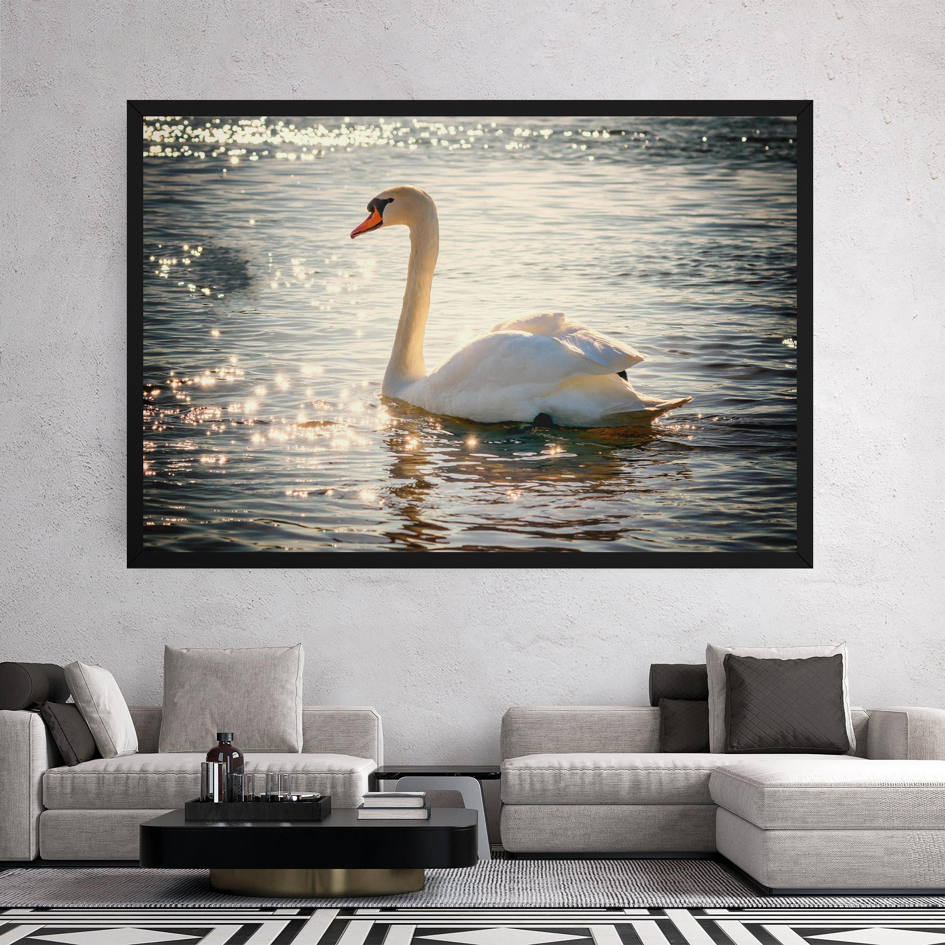 Tablou Canvas Swan On Lake mockup 2