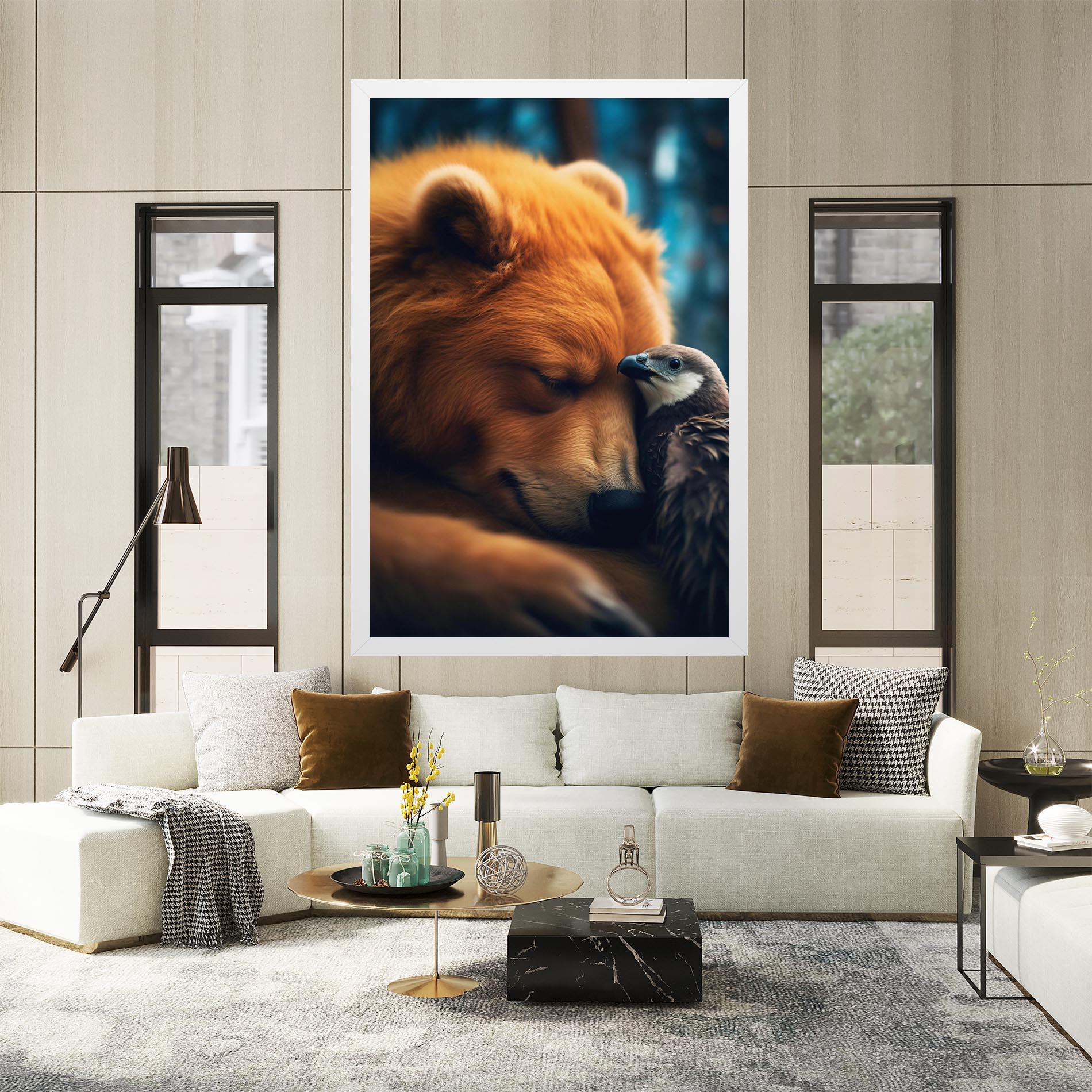 Tablou Canvas Bear With Eagle mockup 2