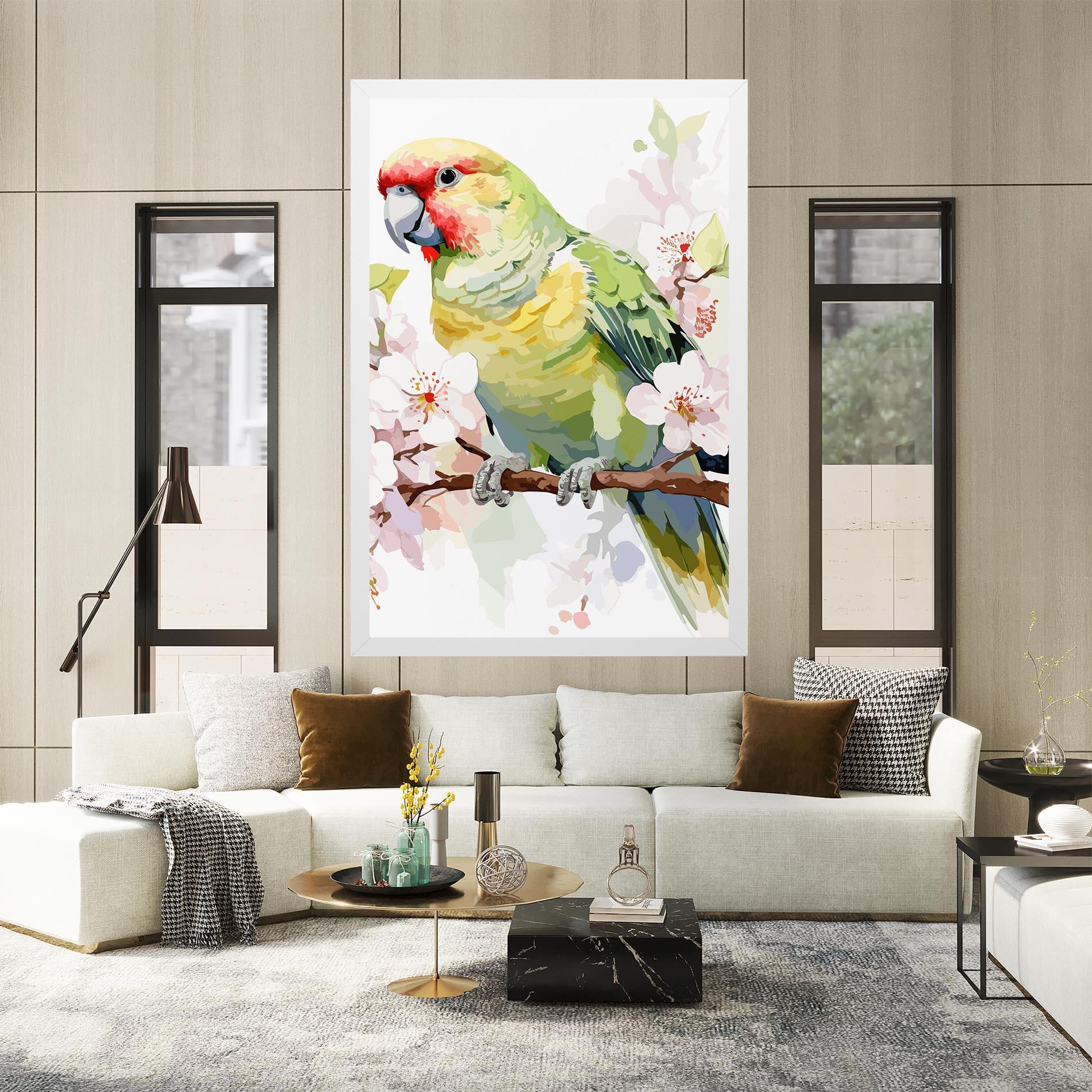 Tablou Canvas Cute Green Parrot mockup 2