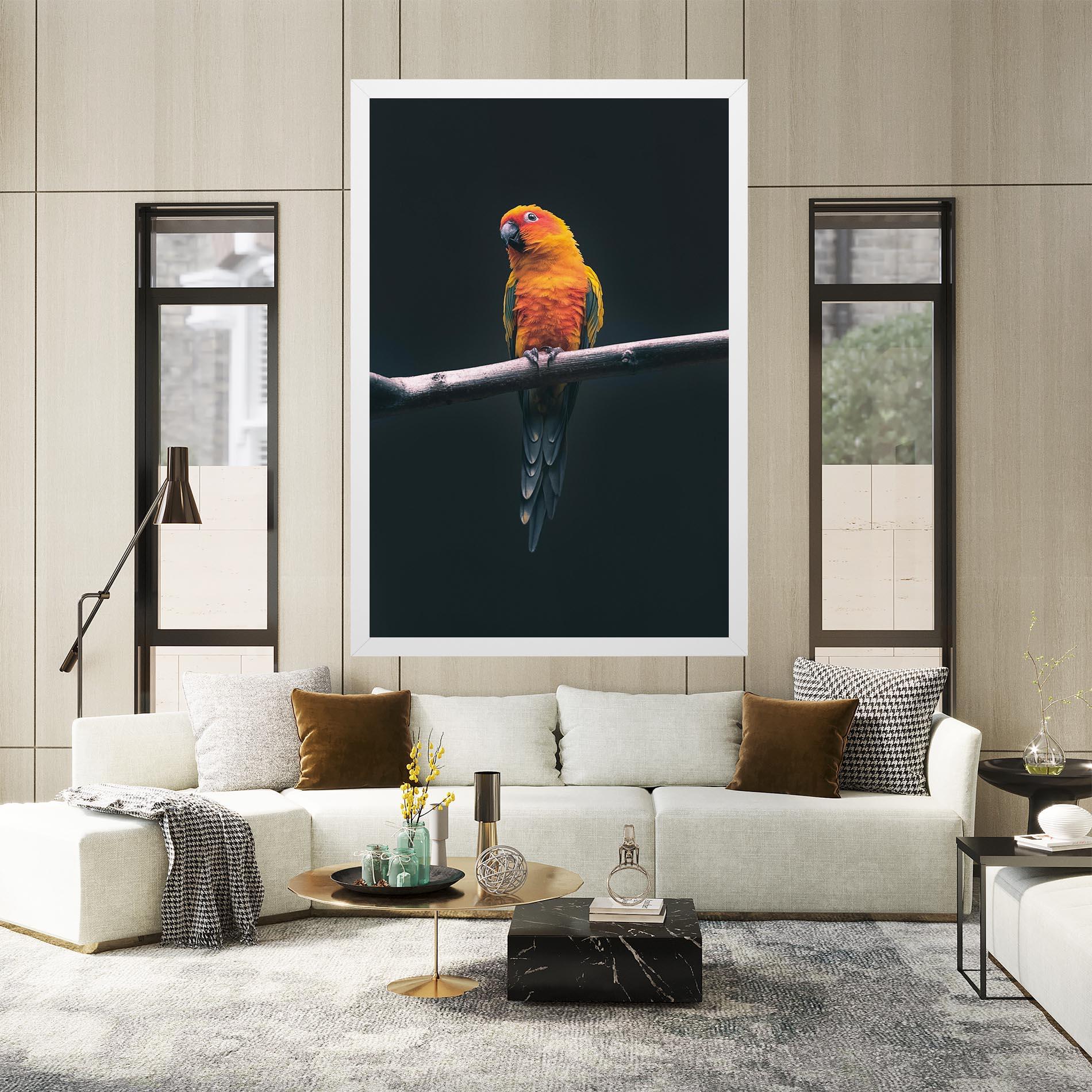 Tablou Canvas Fire Parrot mockup 2